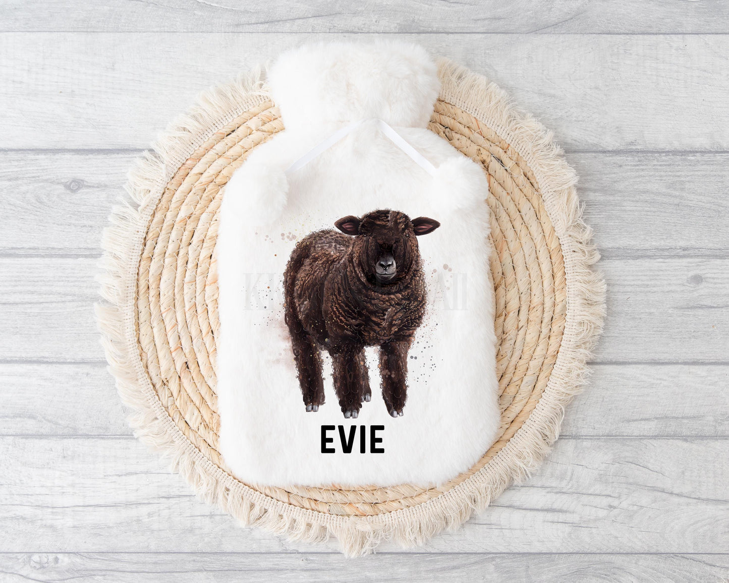 Coloured Ryeland Sheep Gifts, Personalised Sheep Hot Water Bottle, Gift For Ryeland Sheep Owners
