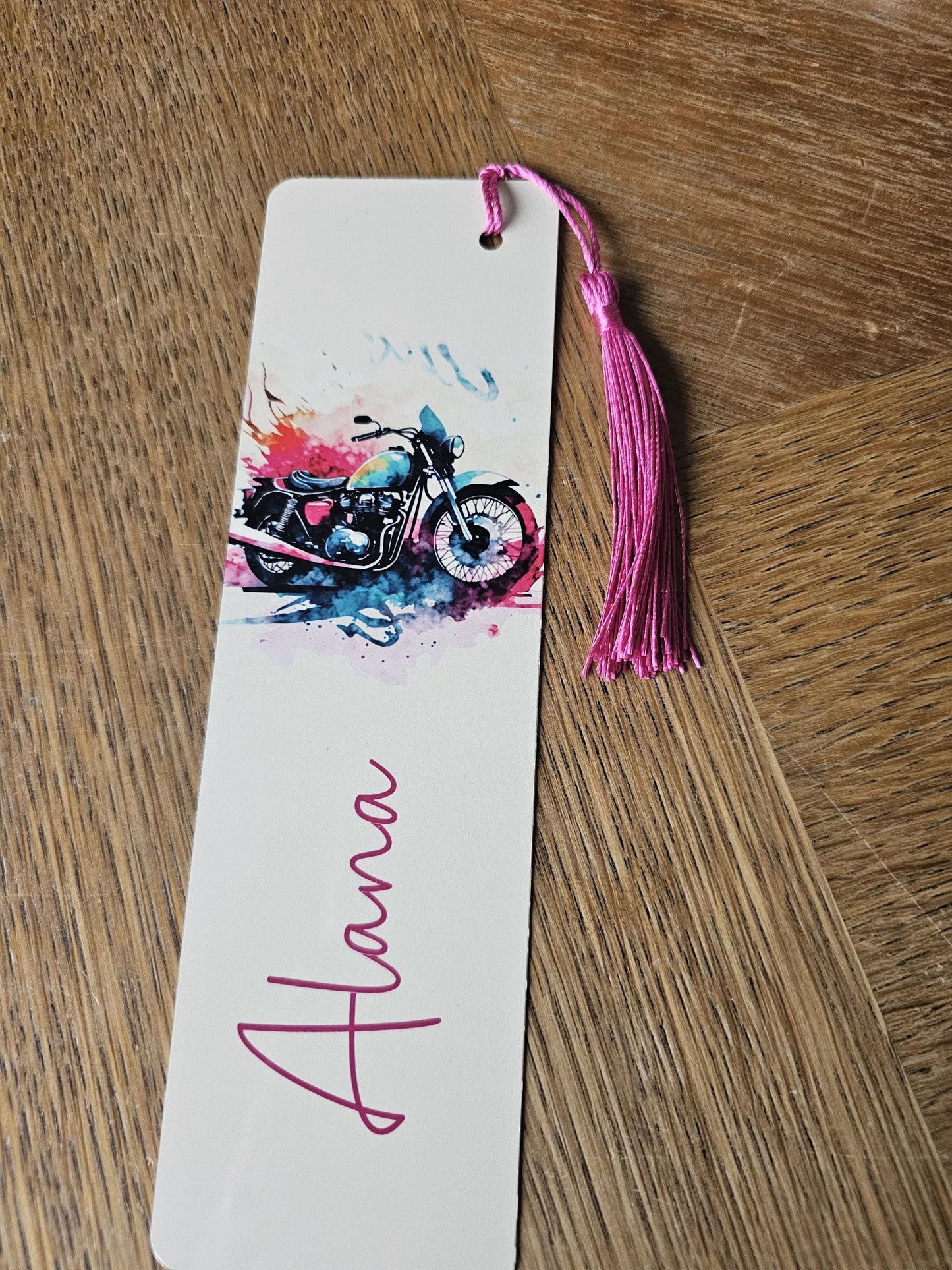 Personalised Motorbike Bookmark, Motorcycle Bookmark, Bookmark for Motorbike Lover