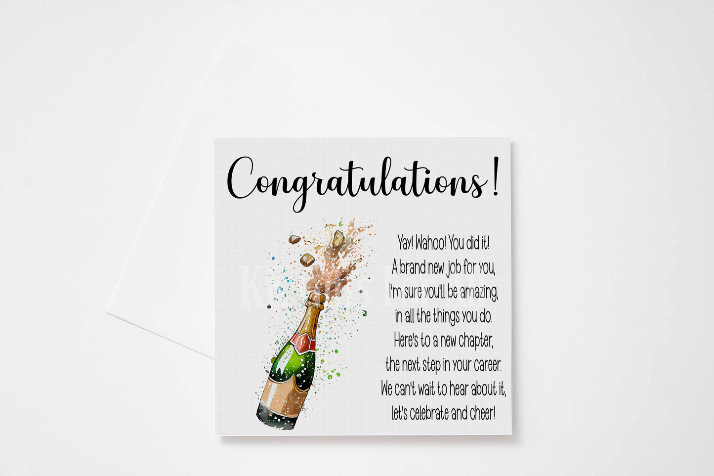 Personalised Card, New Job Card, Congratulations Greetings Card