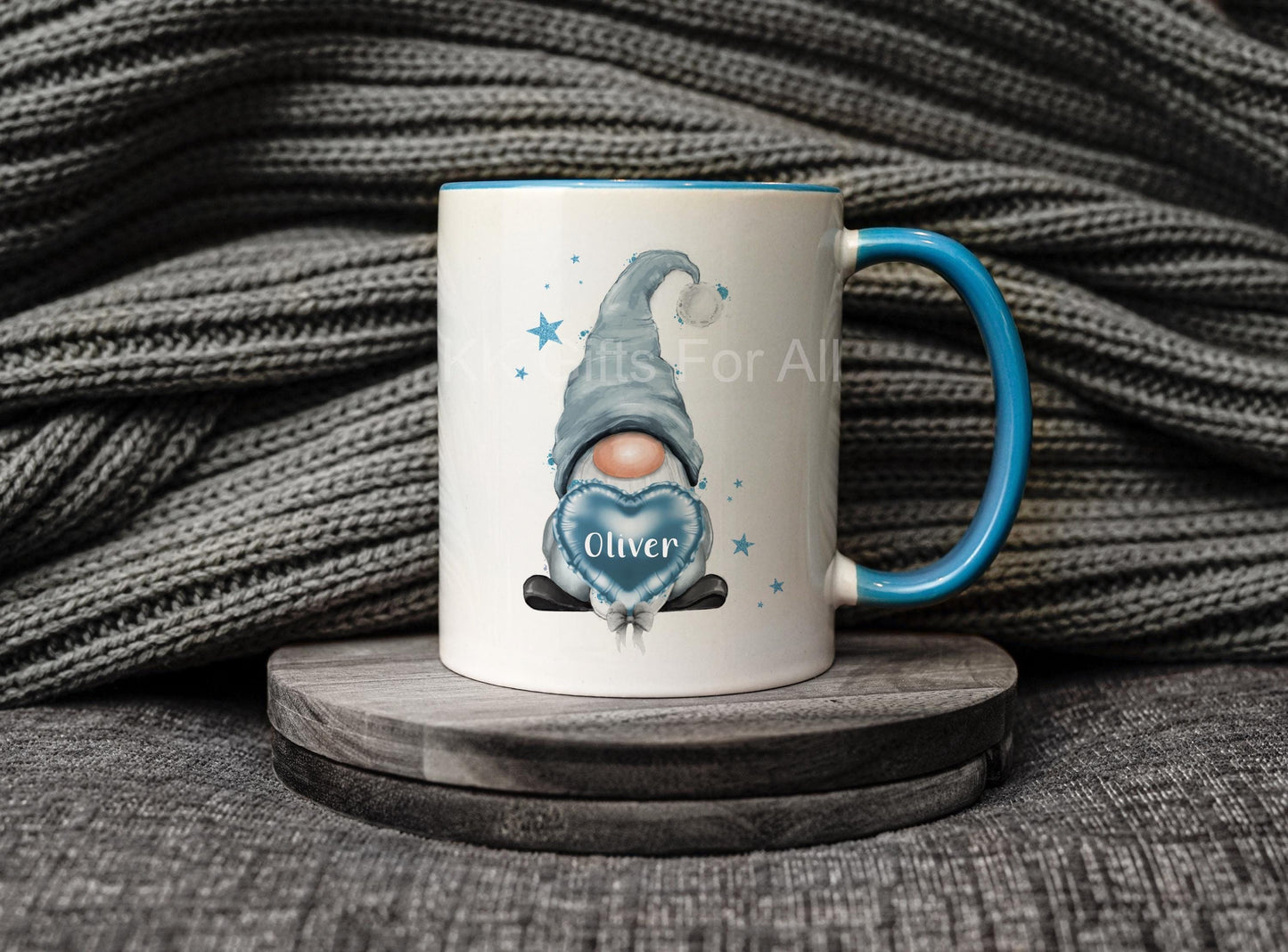 Personalised Blue Gonk Mug & Coaster For Friend Or Husband Birthday Gonk Lover Gifts