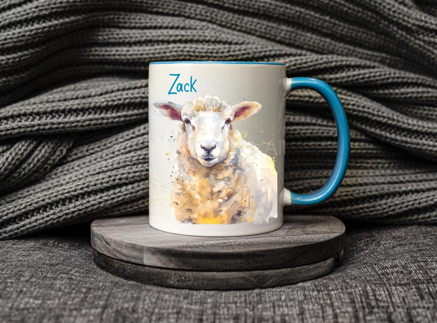 Personalised Sheep Mug & Coaster For Friend Or Husband Birthday, Cute White Sheep Lover Gifts