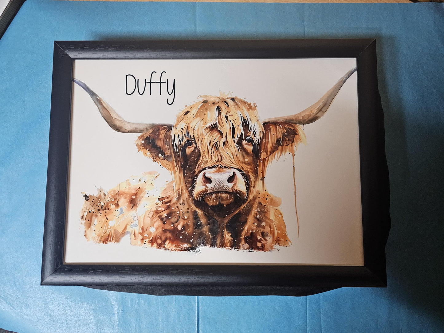 Highland Cow Lap Tray, Personalised Highland Cow Gifts, Brown Highland Cow