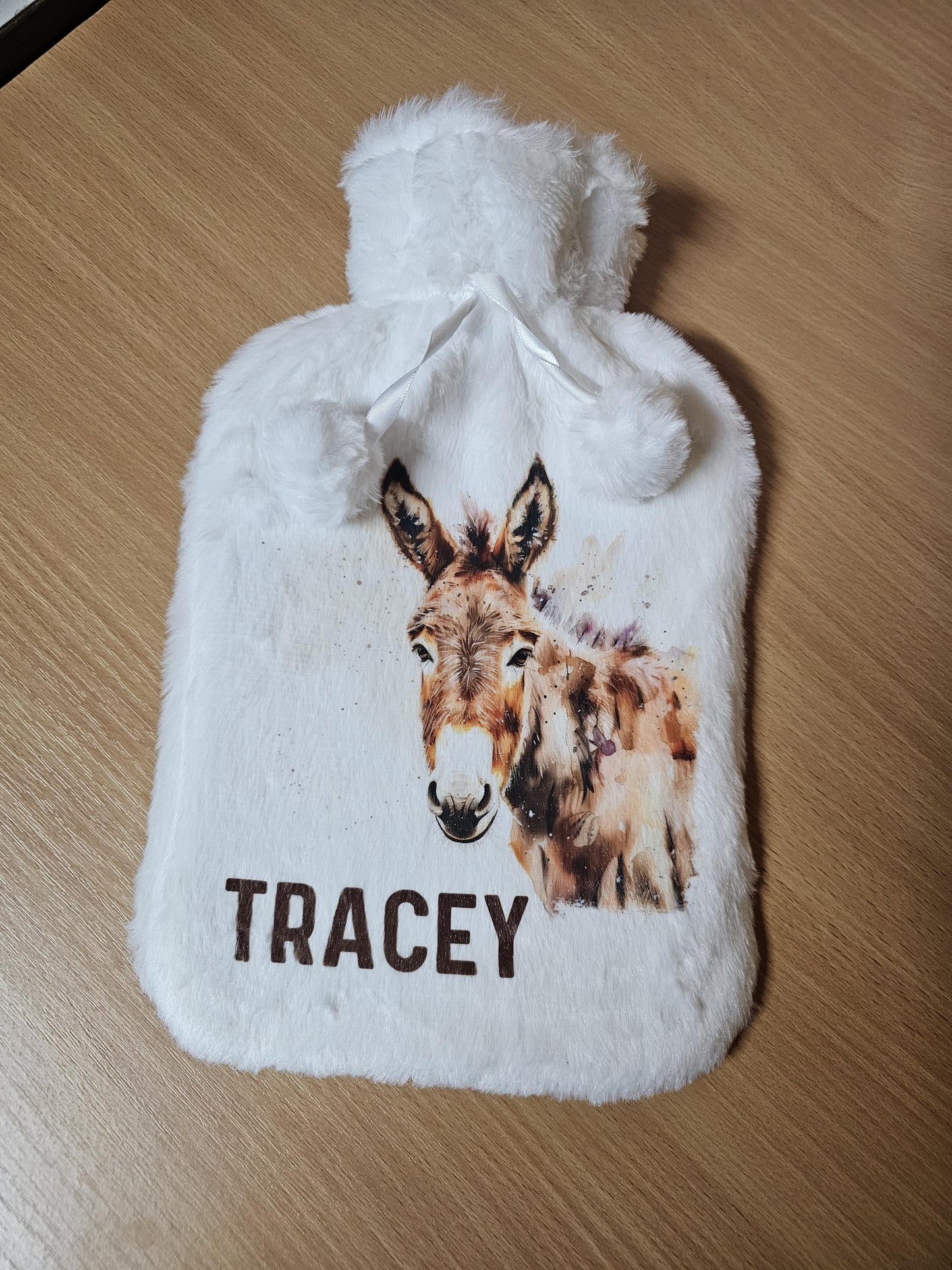Donkey Hot Water Bottle, Personalied Donkey Gifts, Fluffy Donkey Gifts