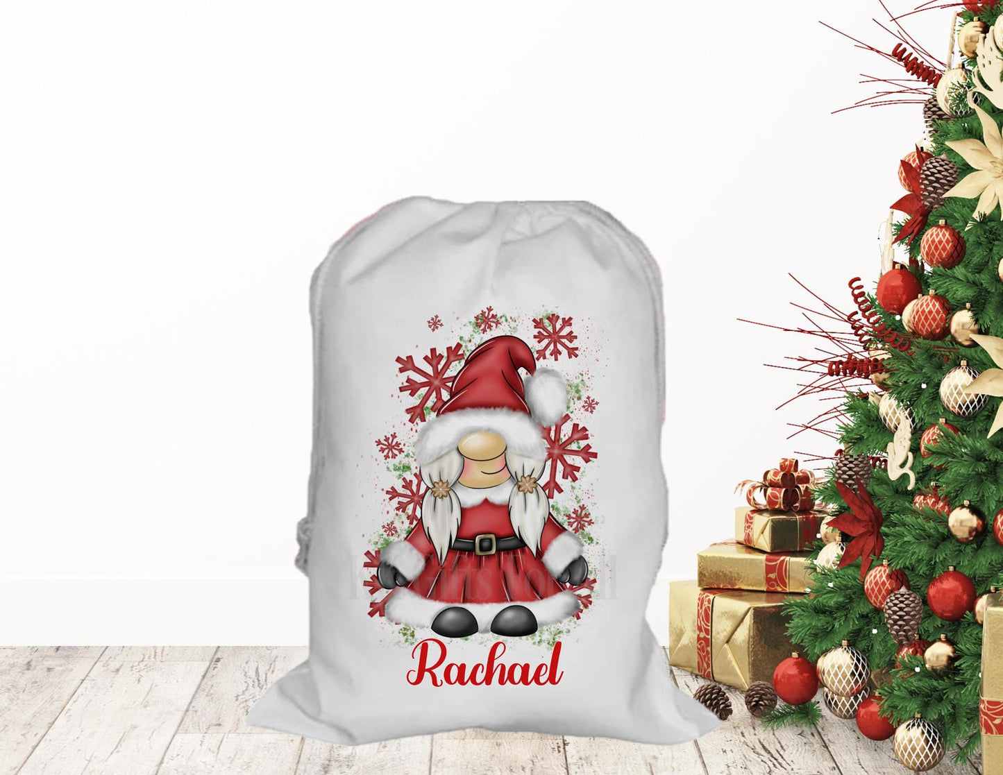 Personalised Father Christmas Santa Sack, Large Christmas Sack, Christmas Present Bag Mrs Claus