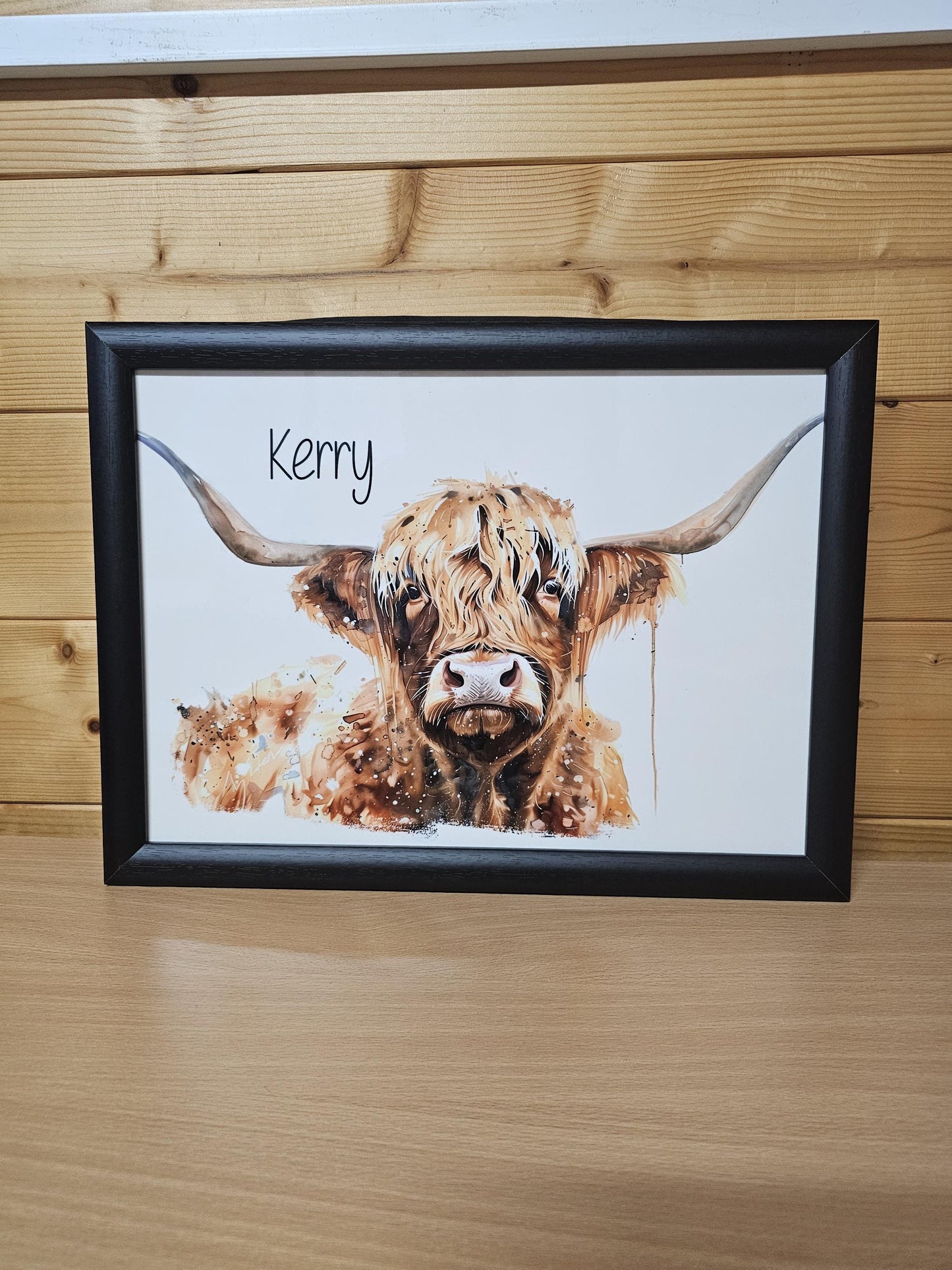 Highland Cow Lap Tray, Personalised Highland Cow Gifts, Brown Highland Cow