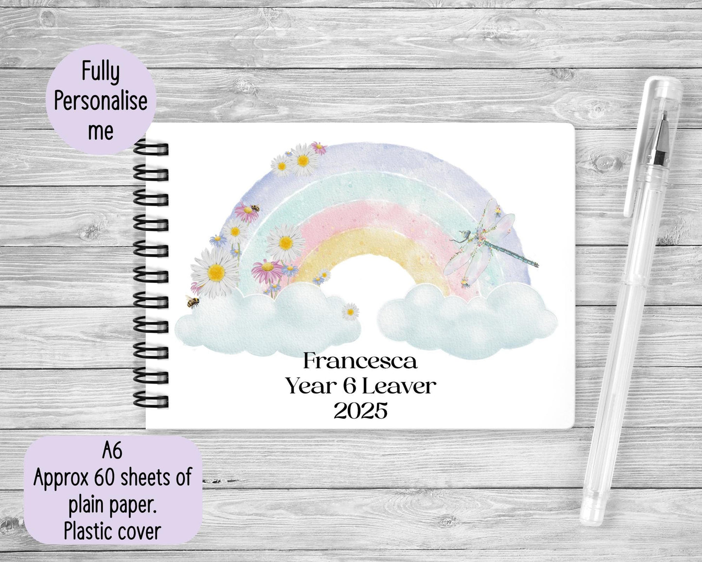 School Leavers Book, Personalised Leavers A6 Notebook For Year 6/11 Leavers, Class Of 2025 Keepsake