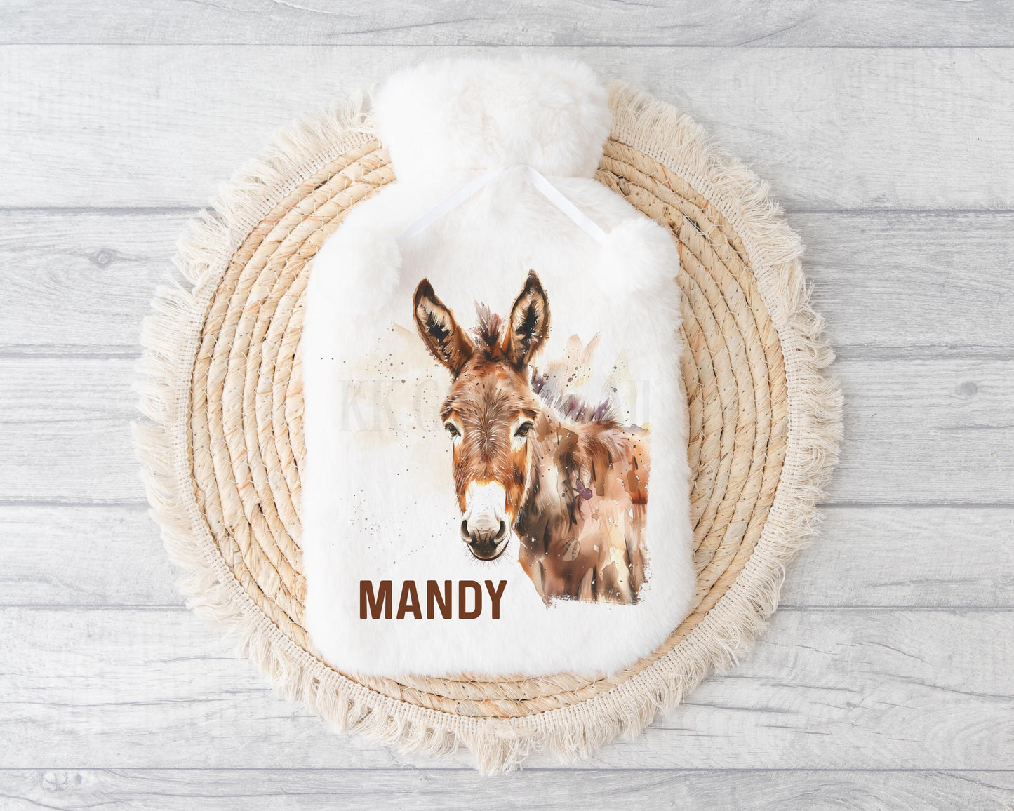 Donkey Hot Water Bottle, Personalied Donkey Gifts, Fluffy Donkey Gifts