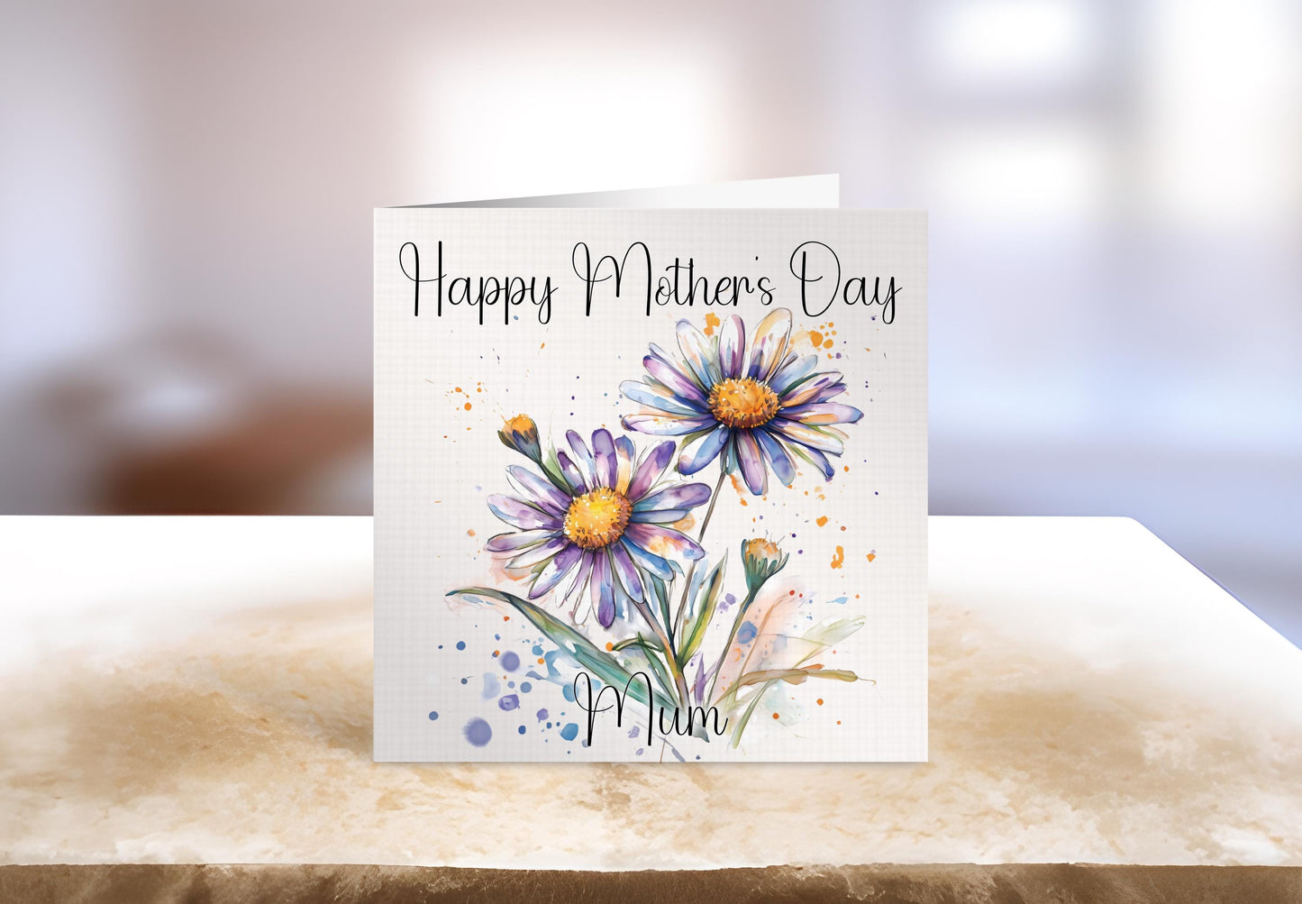 Aster Mother's Day Card, Personalised Mother's Day Card, Card For Mum Granny Nan Who Loves Aster Flowers