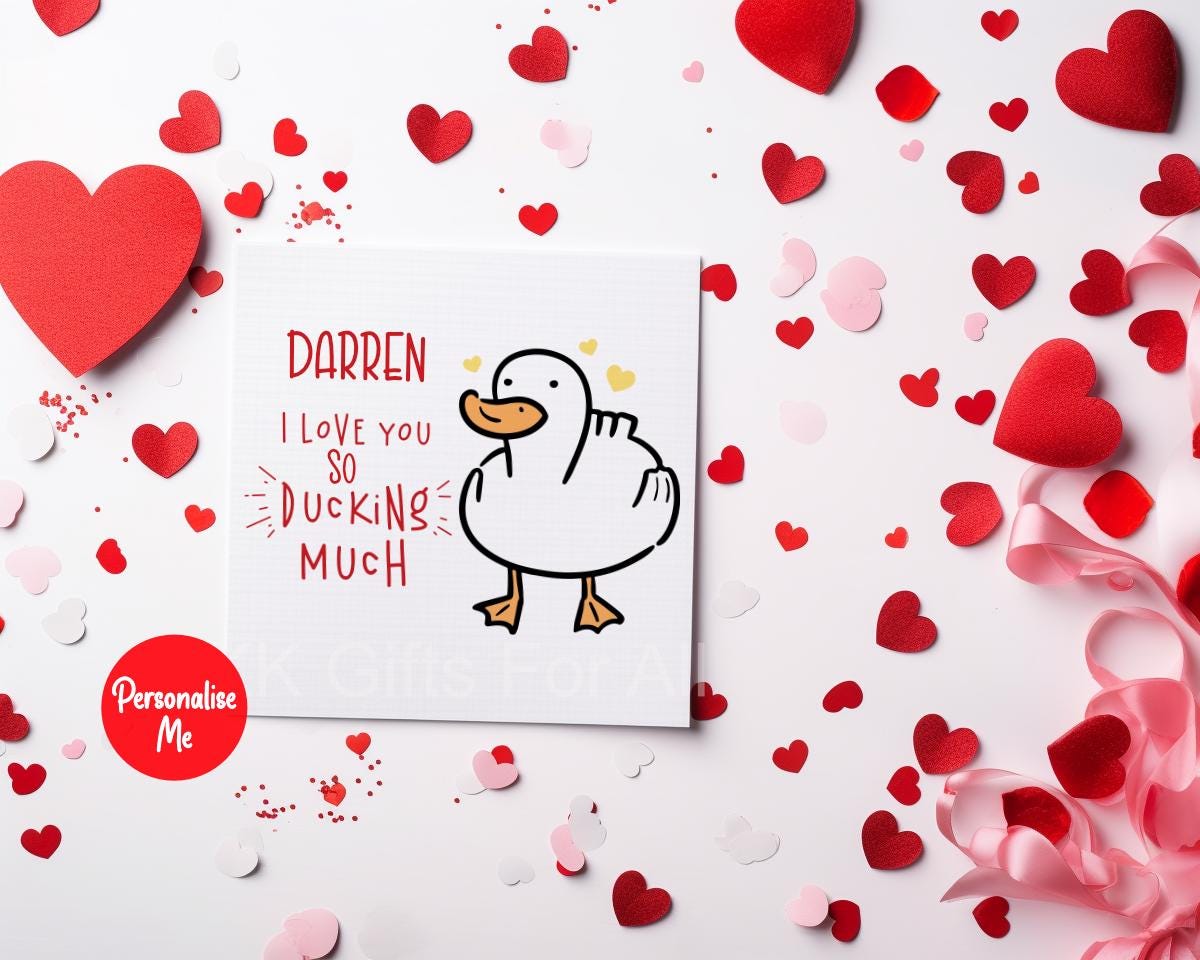 Anniversary or Birthday Card, I Love You So Ducking Much, Card For Wife Husband Girlfriend Boyfriend