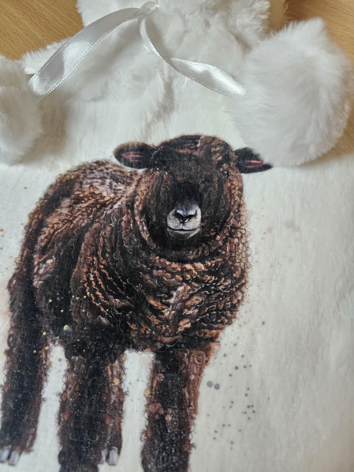 Coloured Ryeland Sheep Gifts, Personalised Sheep Hot Water Bottle, Gift For Ryeland Sheep Owners