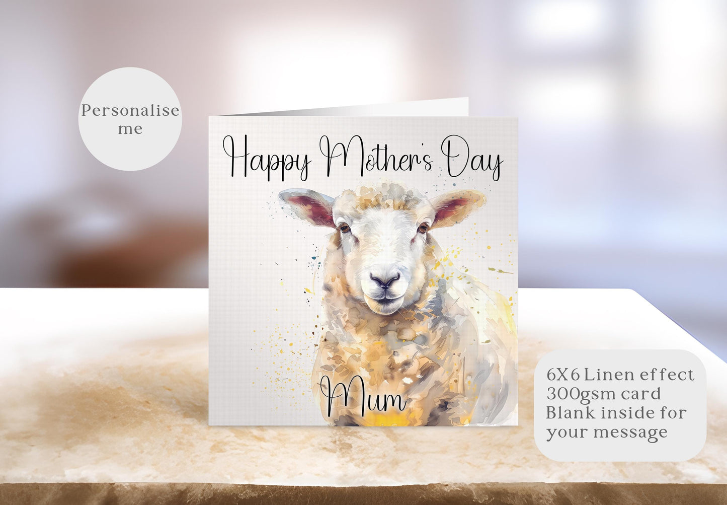 Sheep Mother's Day Card, Personalise Mother's Day Card, Card For Mum Granny Nan Who Love Sheep