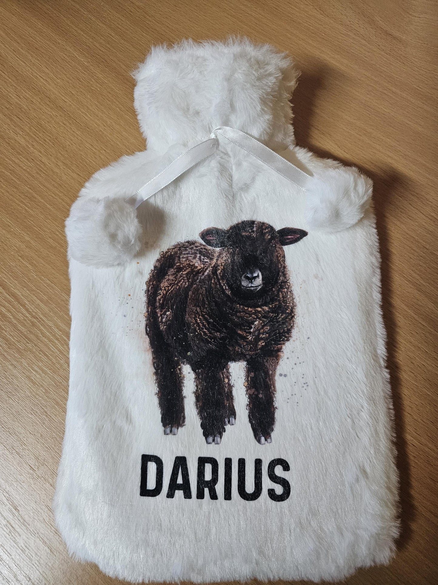 Coloured Ryeland Sheep Gifts, Personalised Sheep Hot Water Bottle, Gift For Ryeland Sheep Owners