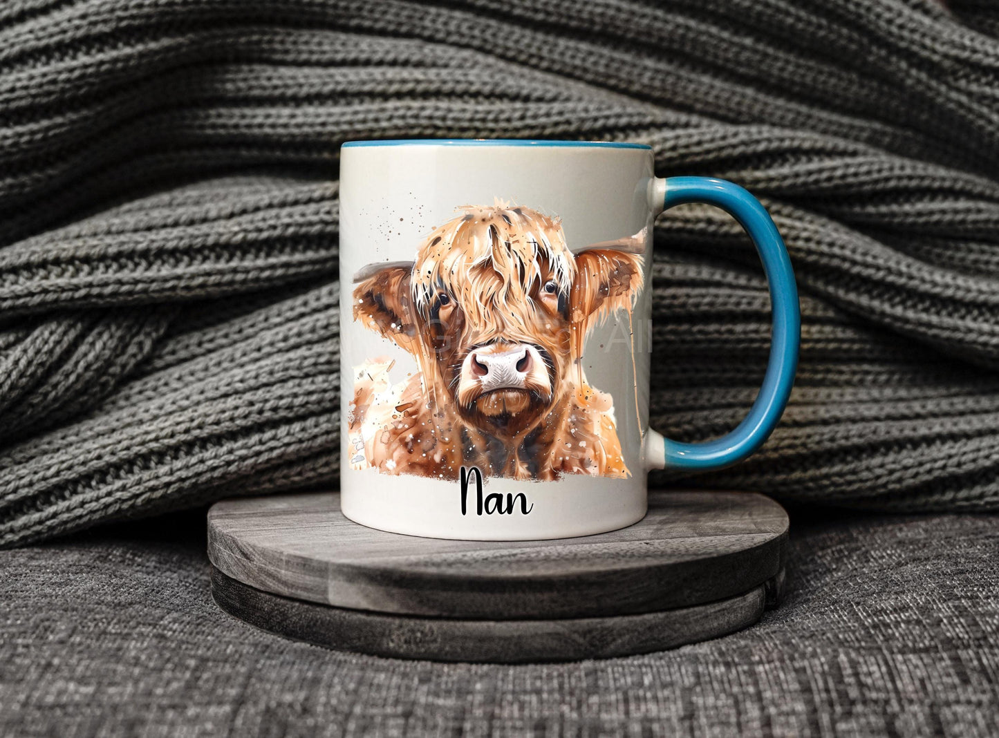 Personalised Highland Mug & Coaster For Friend Wife Or Husband Birthday, Cute Highland Cow Lover Gifts