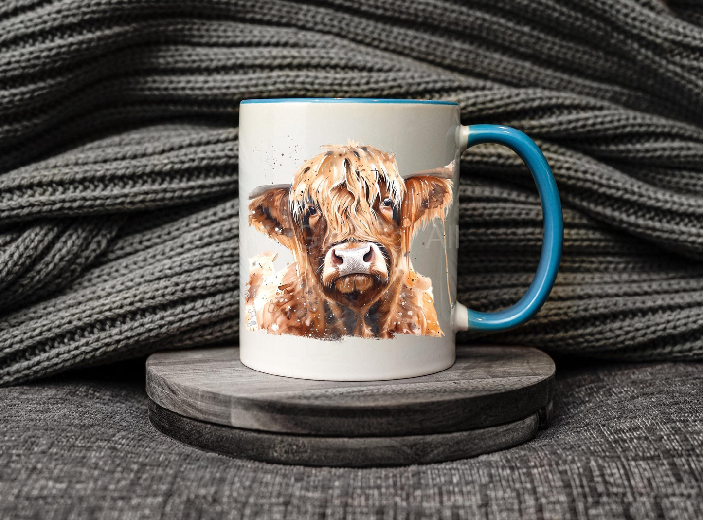 Personalised Highland Mug & Coaster For Friend Wife Or Husband Birthday, Cute Highland Cow Lover Gifts