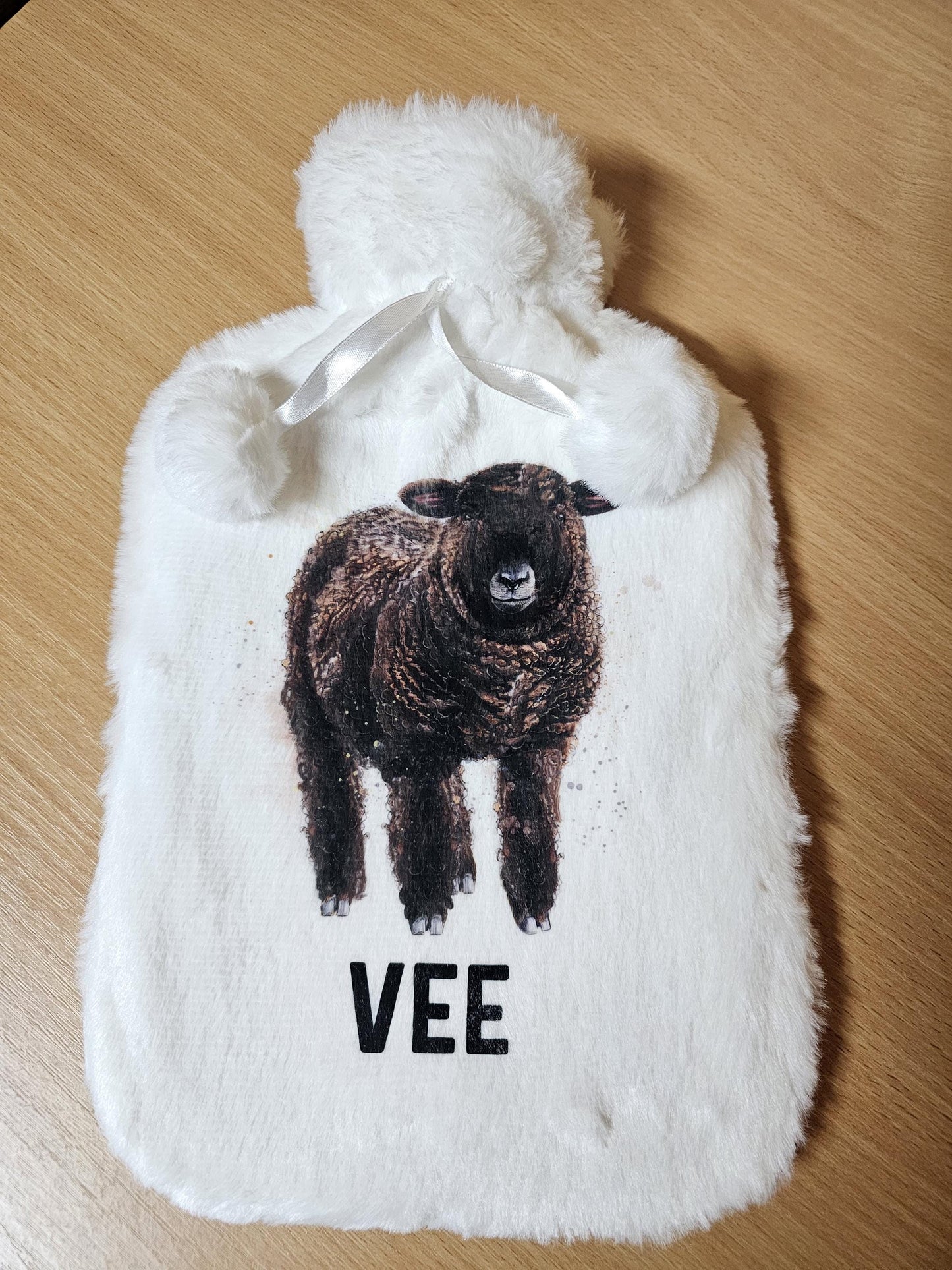 Coloured Ryeland Sheep Gifts, Personalised Sheep Hot Water Bottle, Gift For Ryeland Sheep Owners