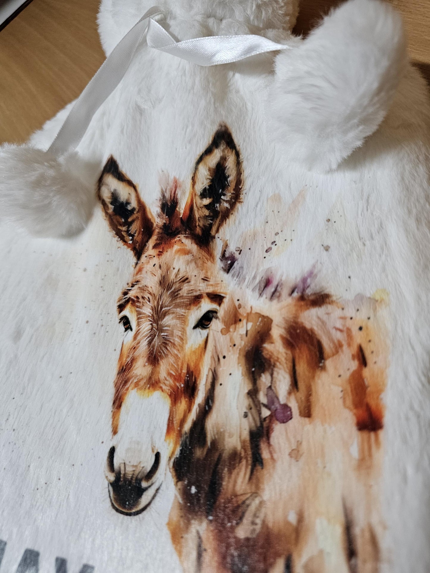 Donkey Hot Water Bottle, Personalied Donkey Gifts, Fluffy Donkey Gifts