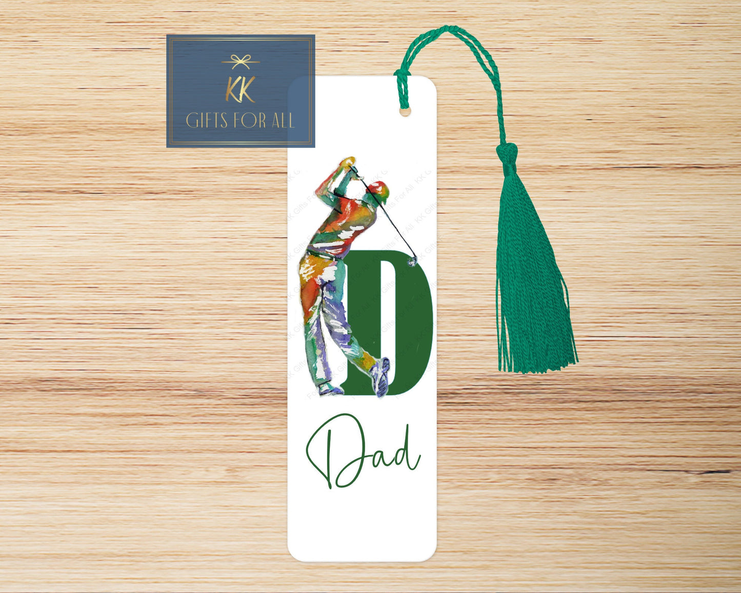 Personalised Golfer Bookmark, Personalised Bookmark, Male Letterbox Gifts, Gift For Dad, Golf Lover Gift, Golf Book Marker, Watercolour Golf
