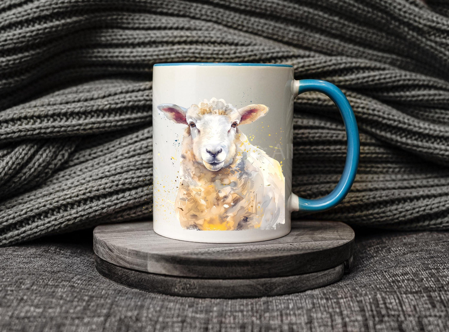 Personalised Sheep Mug & Coaster For Friend Or Husband Birthday, Cute White Sheep Lover Gifts