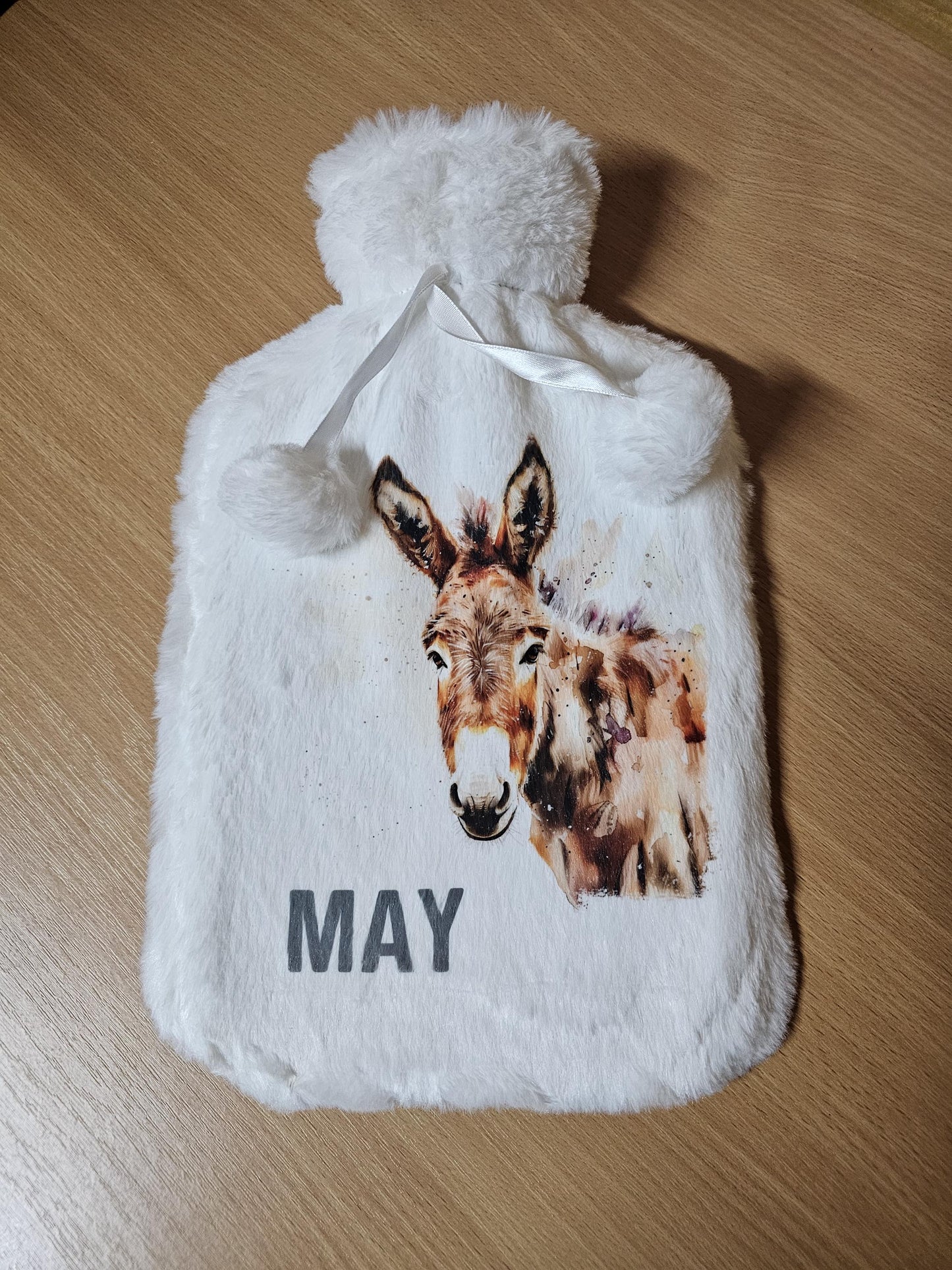 Donkey Hot Water Bottle, Personalied Donkey Gifts, Fluffy Donkey Gifts
