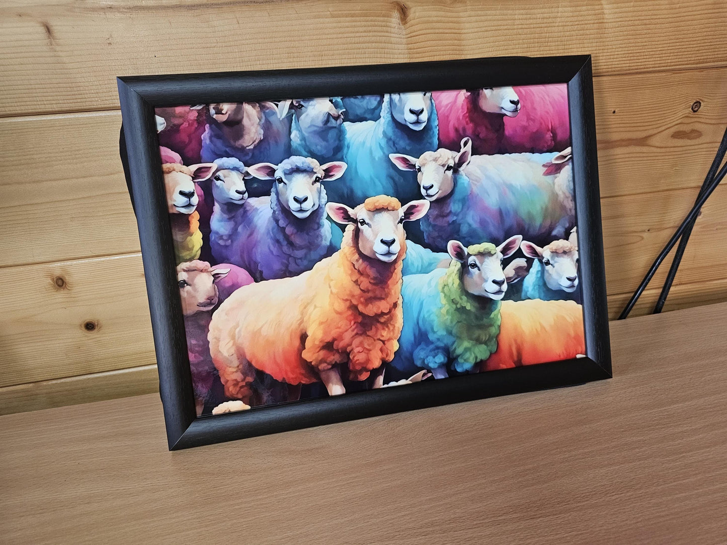 Sheep Lap Tray, Personalised Colourful Sheep Gifts, Colourful Sheep