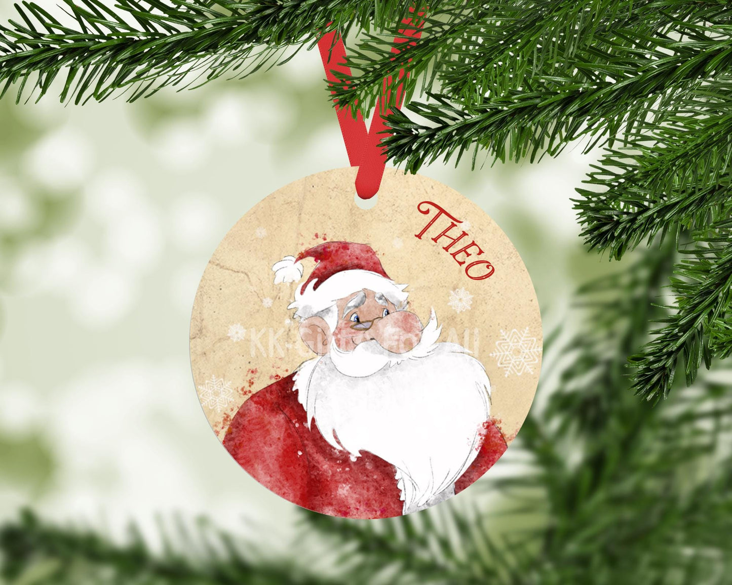 Santa Tree Decoration, Personalised Father Christmas Tree Ornament, Christmas Decoration Santa Claus