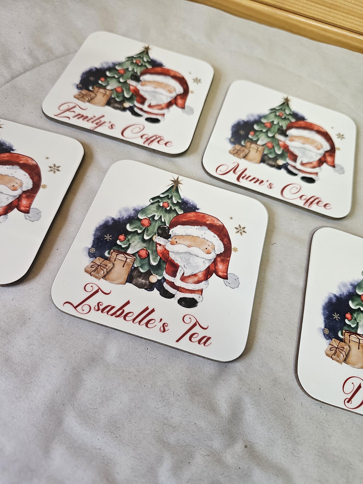Personalised Christmas Hot Chocolate Mug & Coaster, Santa Hot Chocolate, Christmas Cocoa Mug, Family Movie Mugs