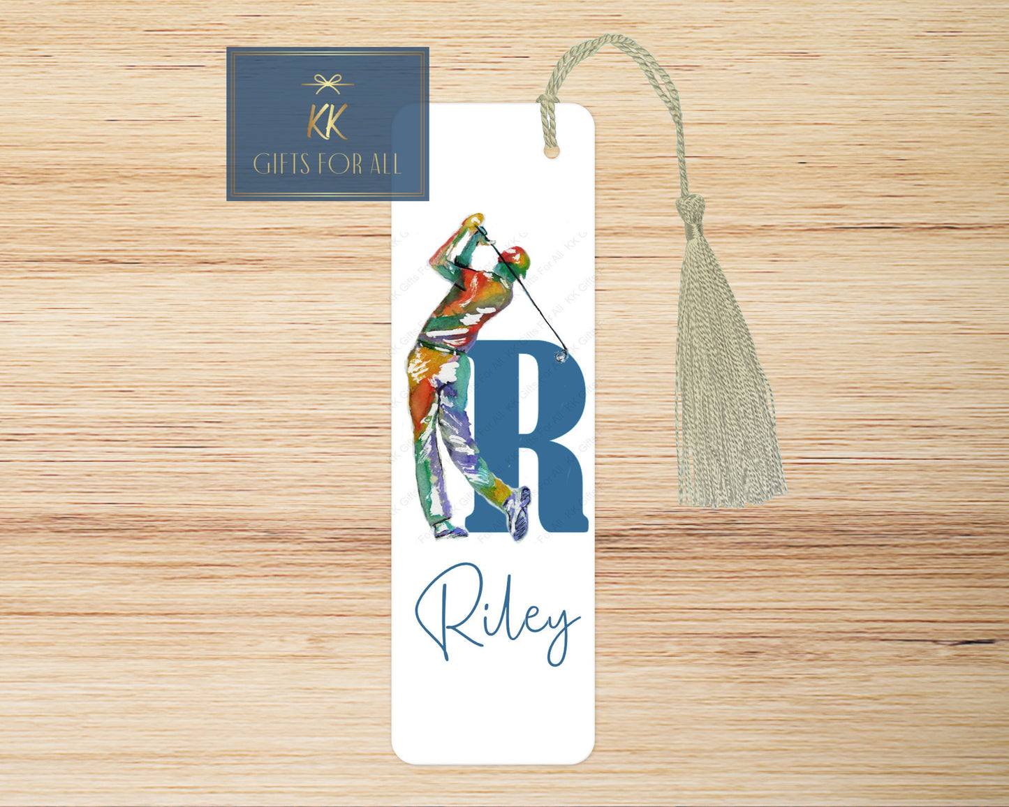 Personalised Golfer Bookmark, Personalised Bookmark, Male Letterbox Gifts, Gift For Dad, Golf Lover Gift, Golf Book Marker, Watercolour Golf