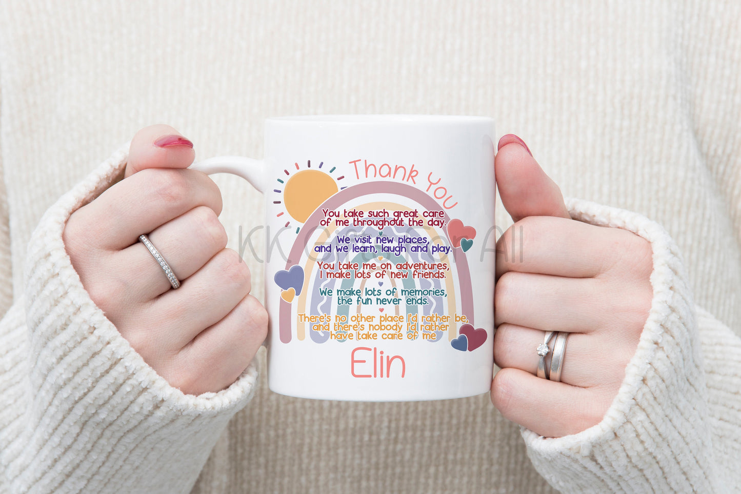 Personalised Nursery Worker Gift, Leaving Gift For Nursery Assistant, Thank You Mug And Coaster