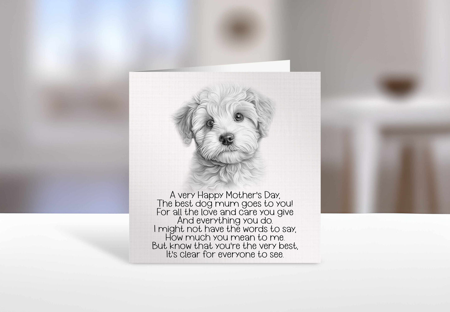Bichon Frise Mother's Day From Dog Card, Bichon Frise Mother's Day Card, Dog Mum Card