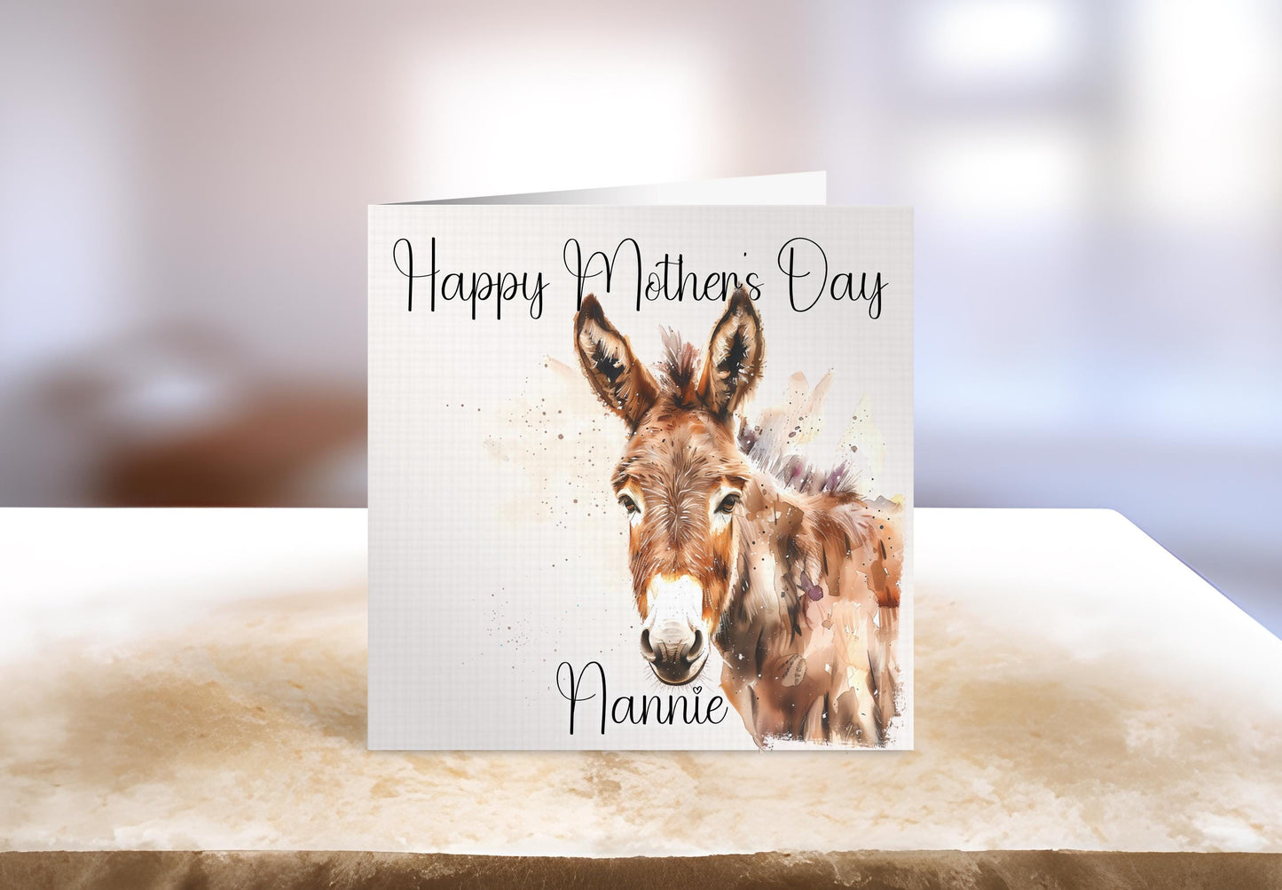 Donkey Mother's Day Card, Personalised Mother's Day Card, Card For Mum Granny Nan Who Loves Donkey's