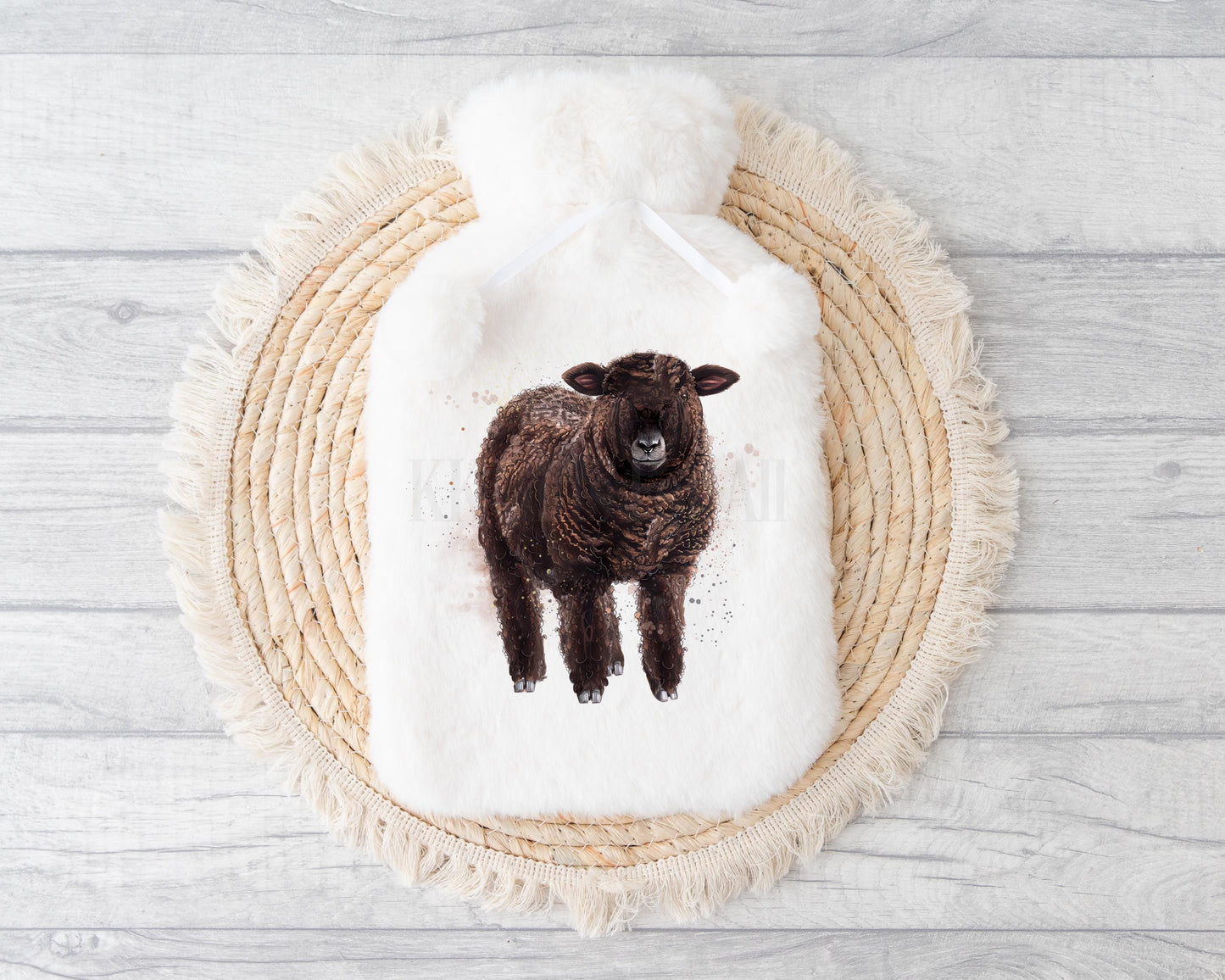 Coloured Ryeland Sheep Gifts, Personalised Sheep Hot Water Bottle, Gift For Ryeland Sheep Owners