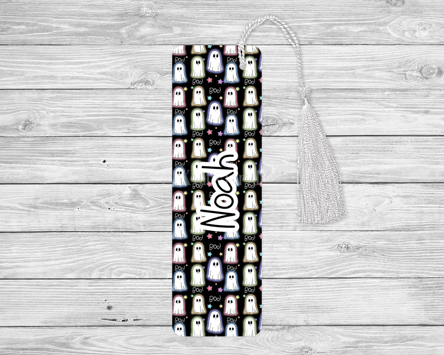 Personalised Bookmark For Children, Colourful Ghost Bookmark, Reading Gifts