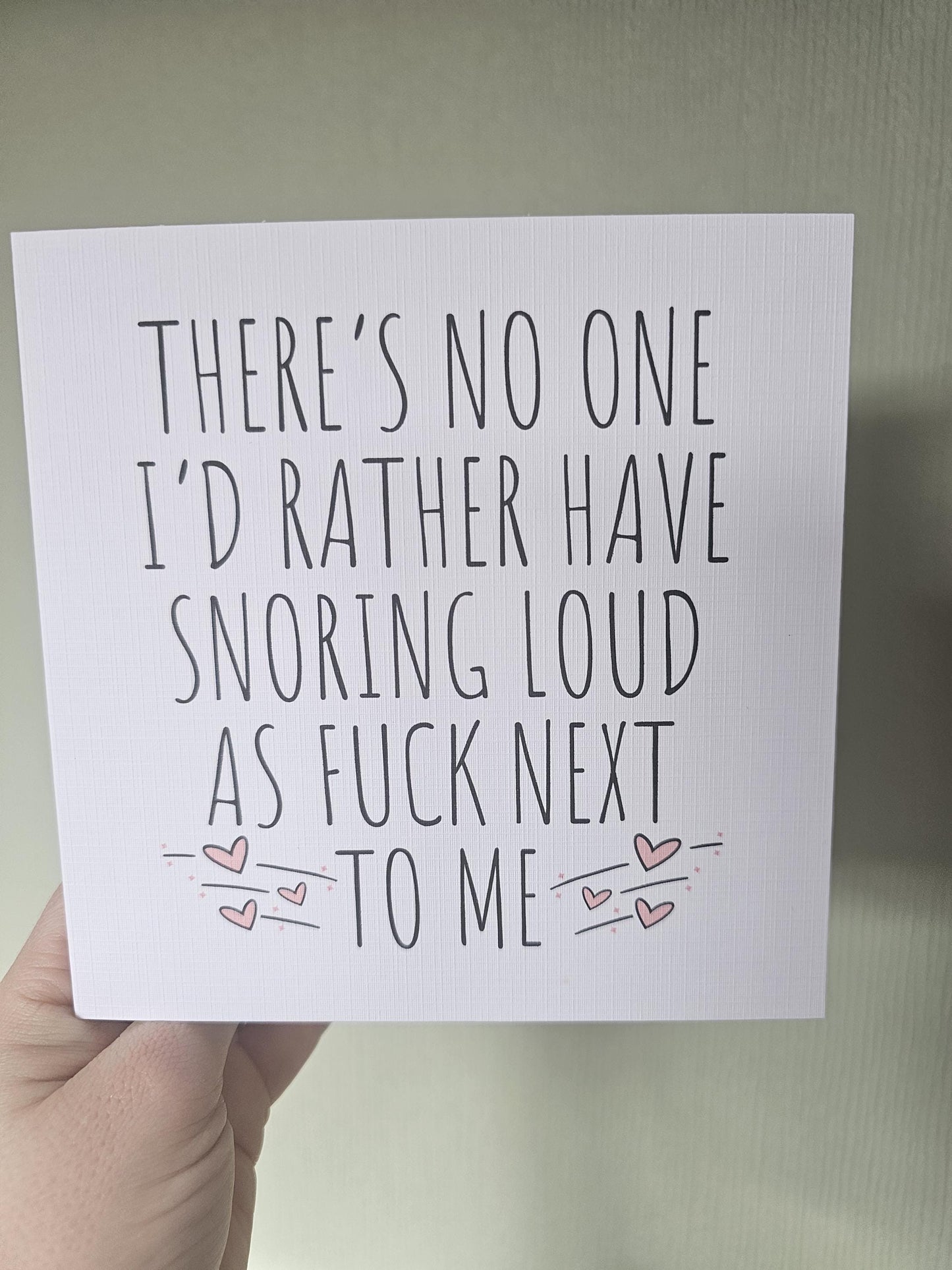 Rude Anniversary Card, Snoring Card, Card For Wife Husband Girlfriend Boyfriend, Adult Swearing Card For Birthday or Anniversary