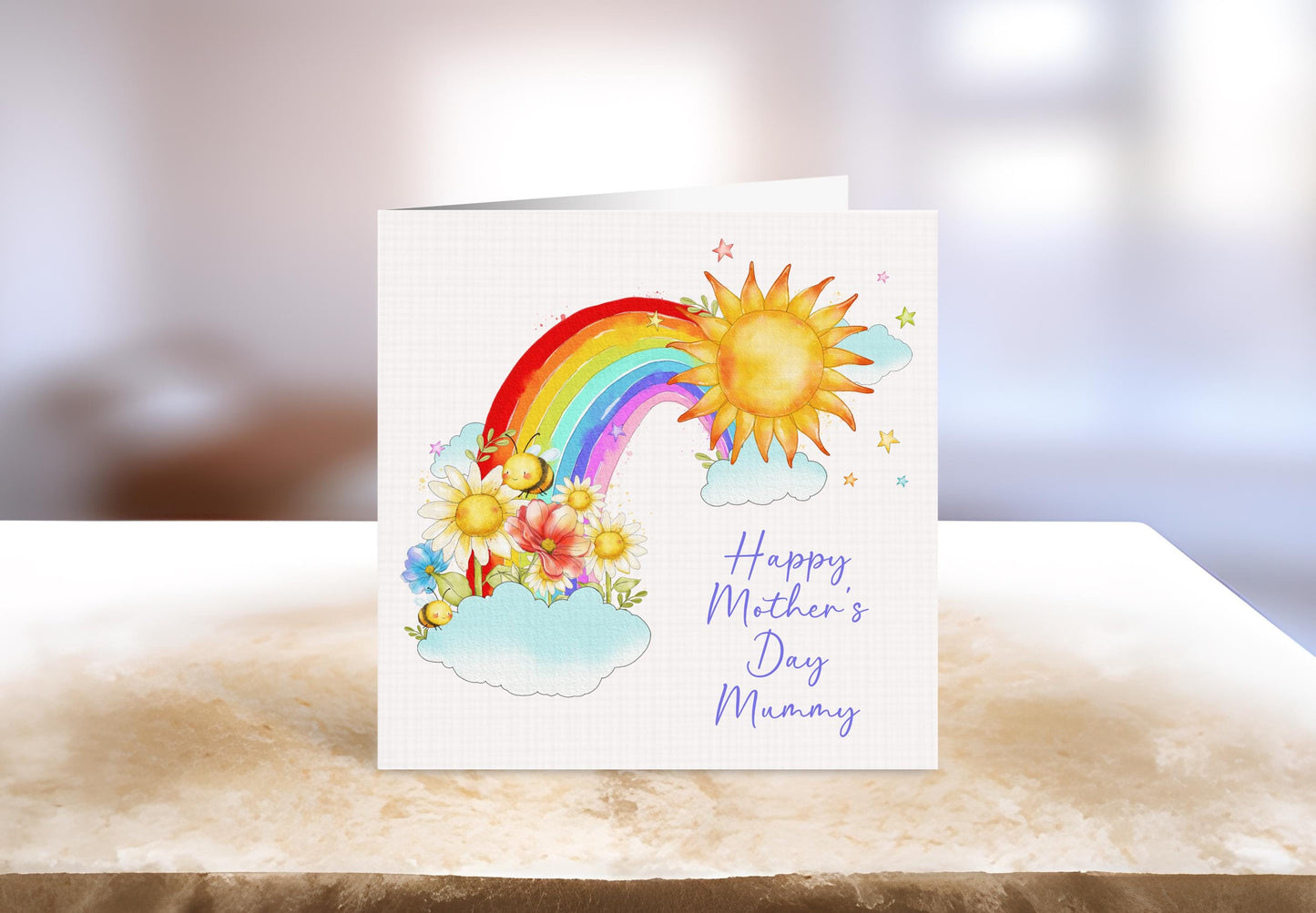 Rainbow Mother's Day Card, Personalised Mother's Day Card, Colourful Card For Mum Granny Nan