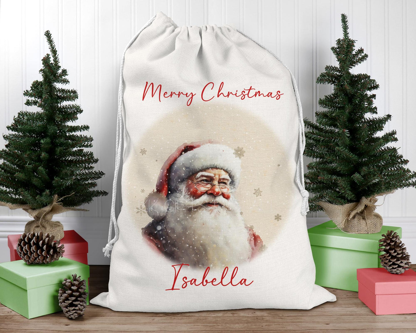 Personalised Father Christmas Santa Sack, Large Christmas Sack, Christmas Present Bag