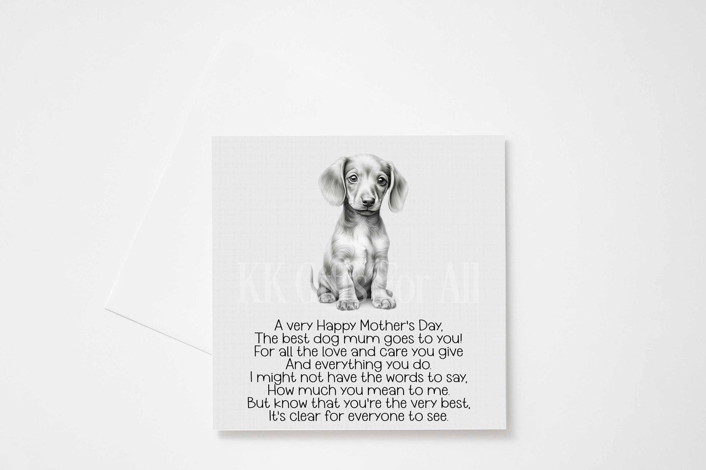 Dachshund Mum Card, Mother's Day Card From Dachshund, Dachshund Pet Mum, Dog Mum Poem Card