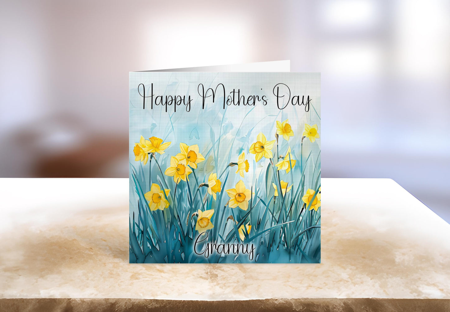 Daffodil Mother's Day Card, Personalised Mother's Day Card, Card For Mum Granny Nan Who Love Daffodil Flowers
