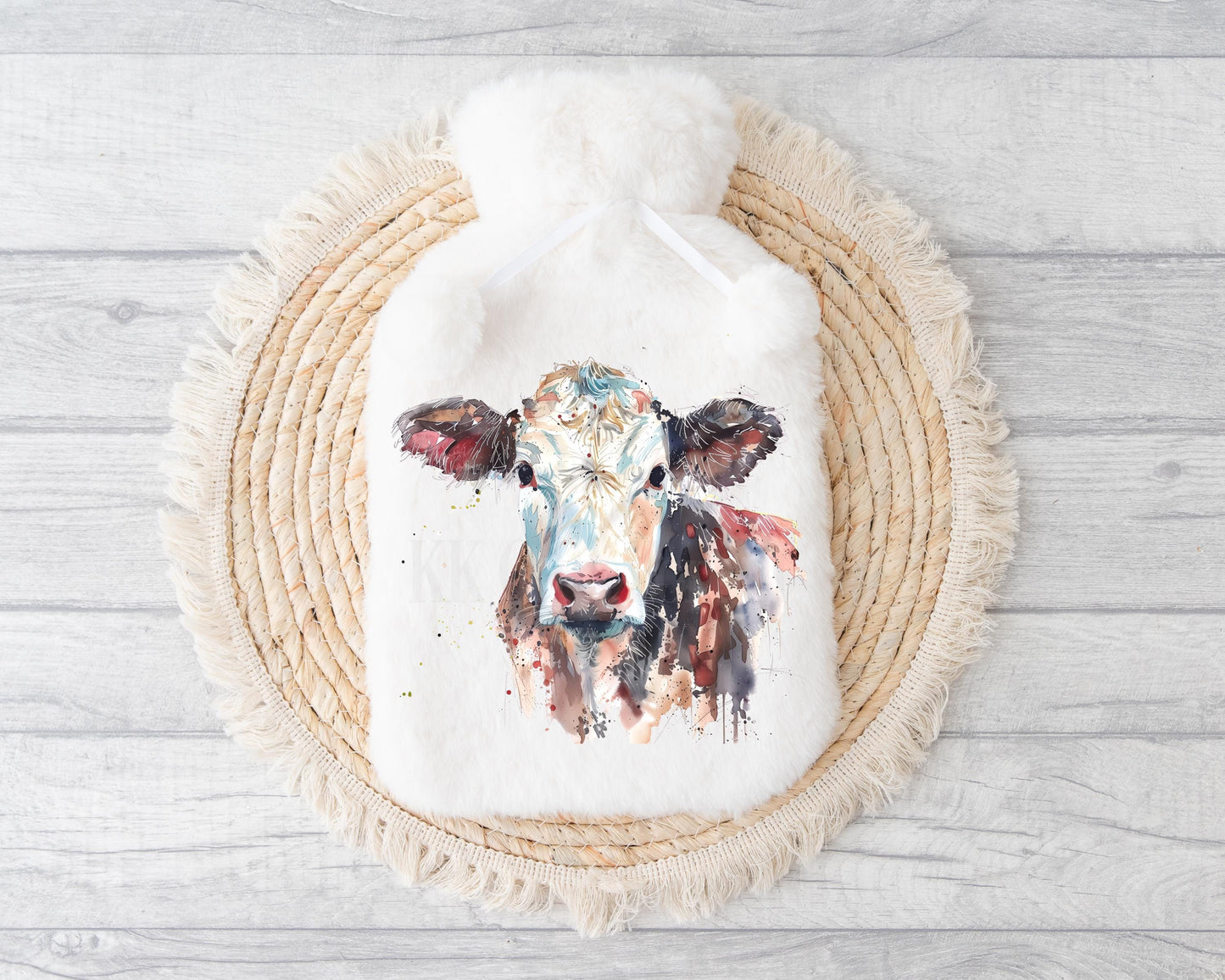 Cow Hot Water Bottle, Gift For Cow Lover, Personalised Cow Hot Water Bottle, Gifts For Him Farmer