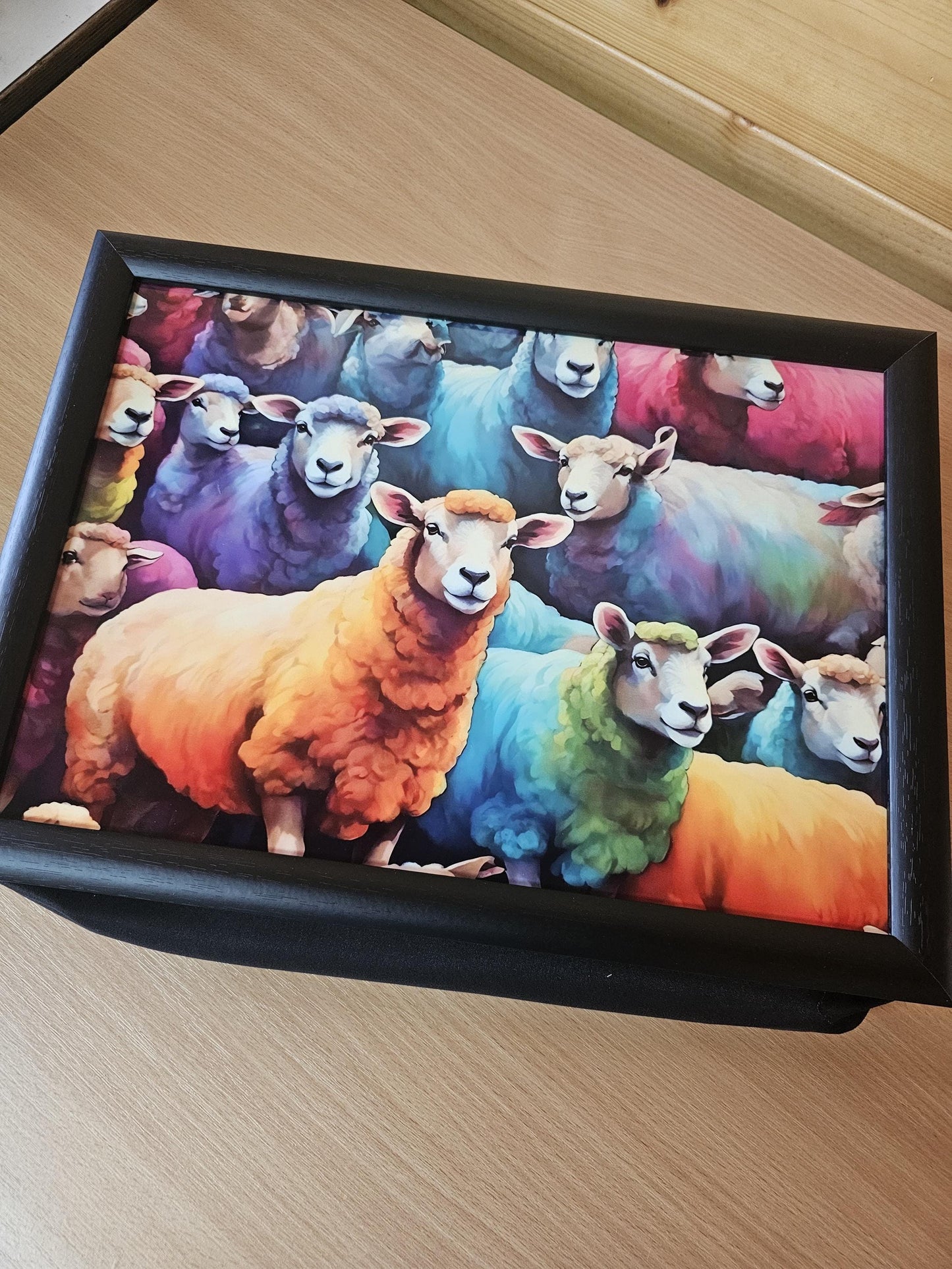 Sheep Lap Tray, Personalised Colourful Sheep Gifts, Colourful Sheep