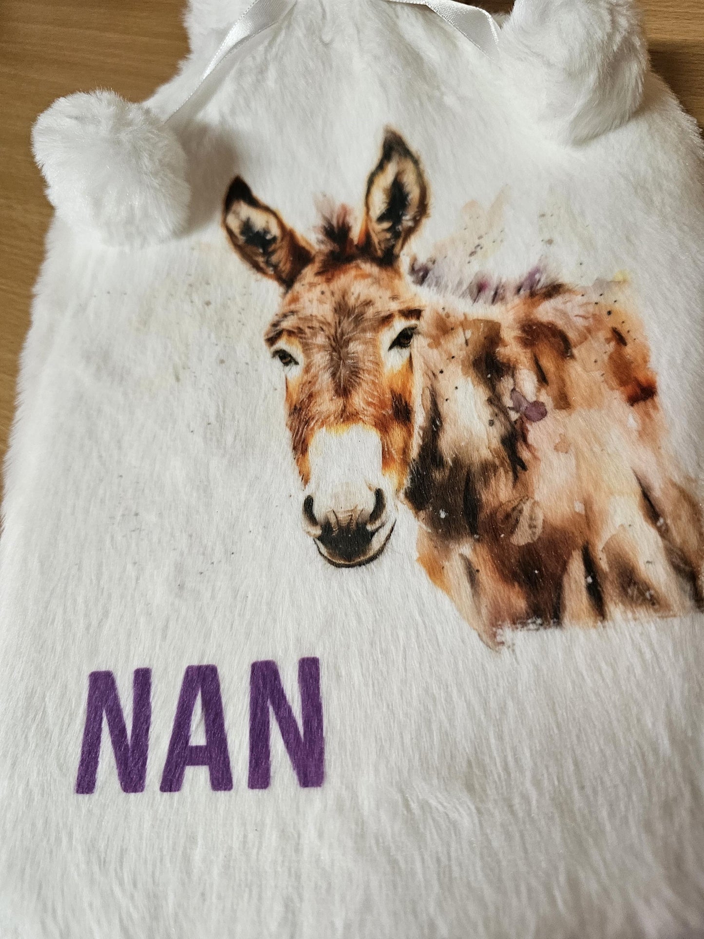 Donkey Hot Water Bottle, Personalied Donkey Gifts, Fluffy Donkey Gifts
