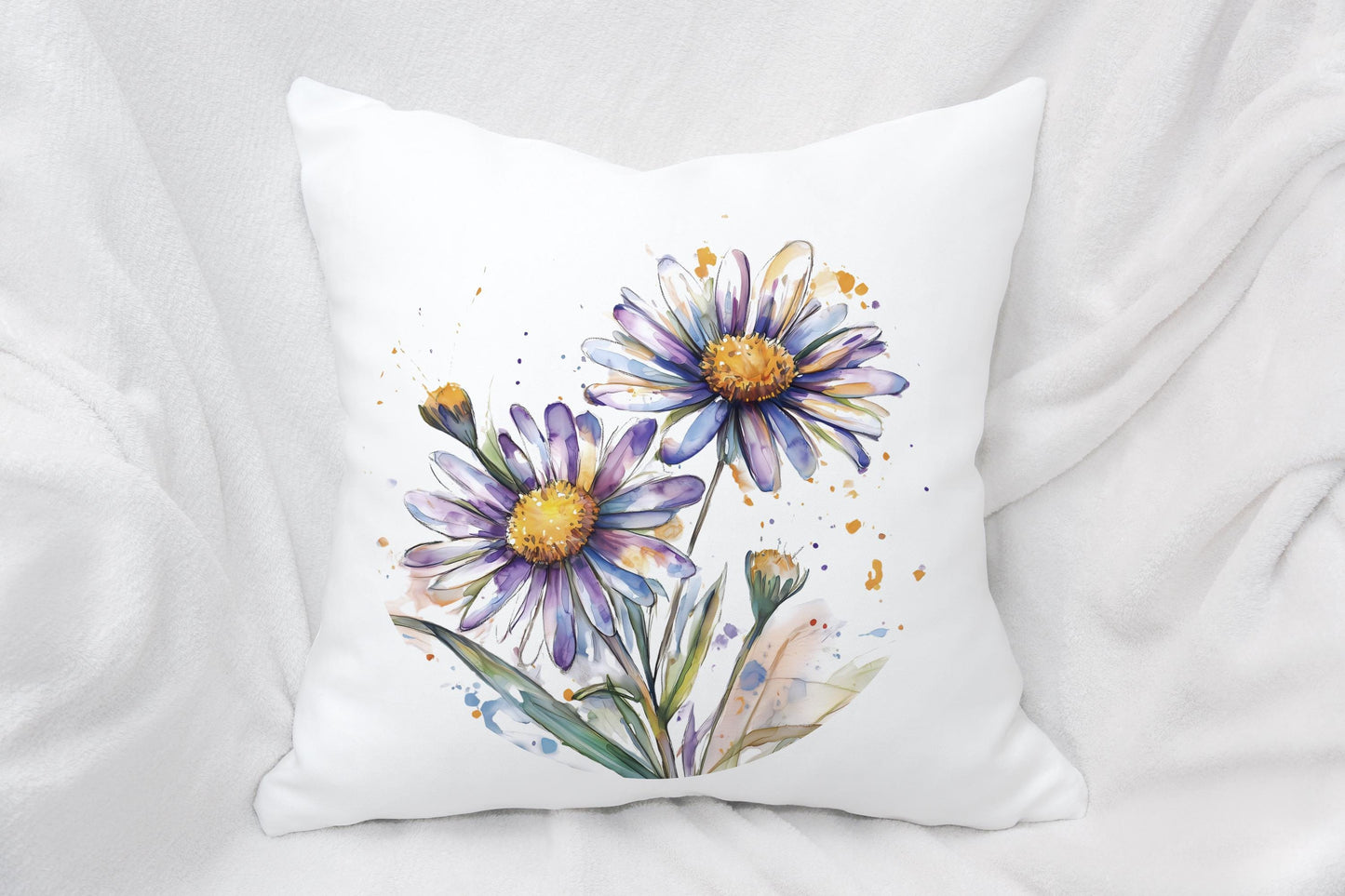 Aster Flower Cushion, Flower Home Decor Pillow, Gift For Mum Nan Auntie, Gift For Gardener, New Home Decor