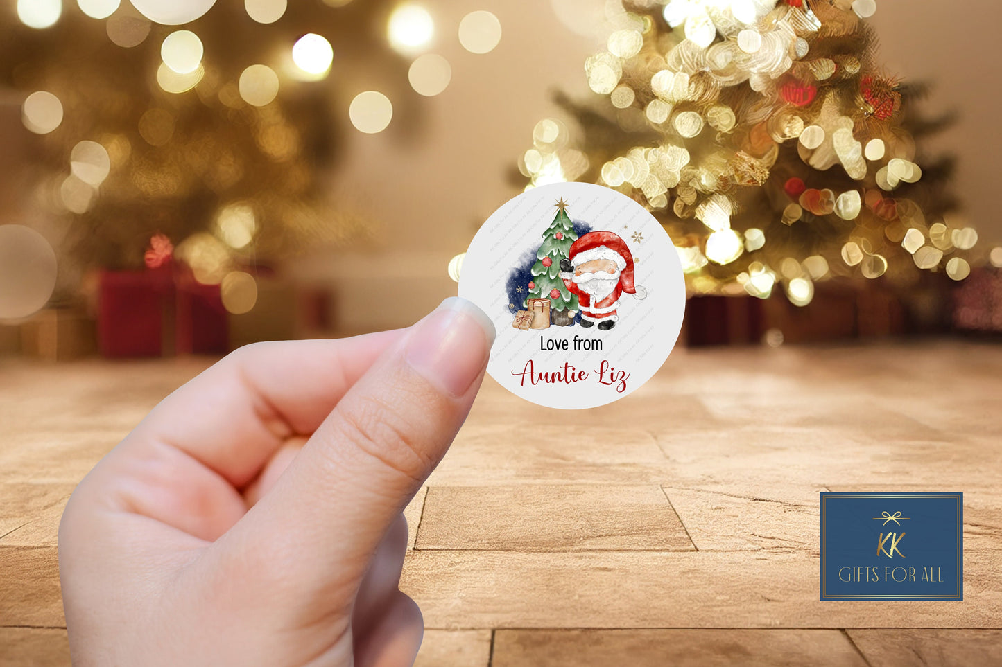 Personalised Christmas Stickers, 24 Christmas Gift Tag Stickers, Custom Xmas Gift Tags, Christmas Present Stickers