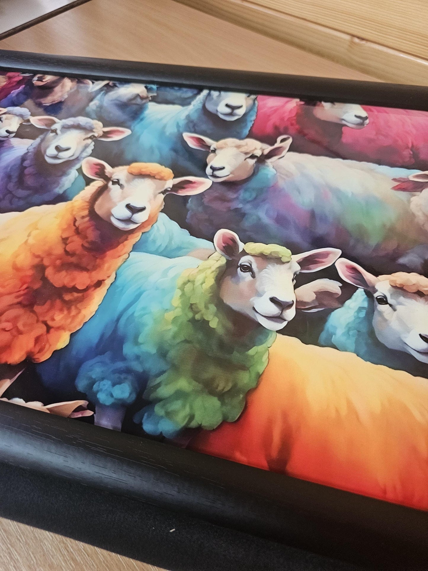 Sheep Lap Tray, Personalised Colourful Sheep Gifts, Colourful Sheep