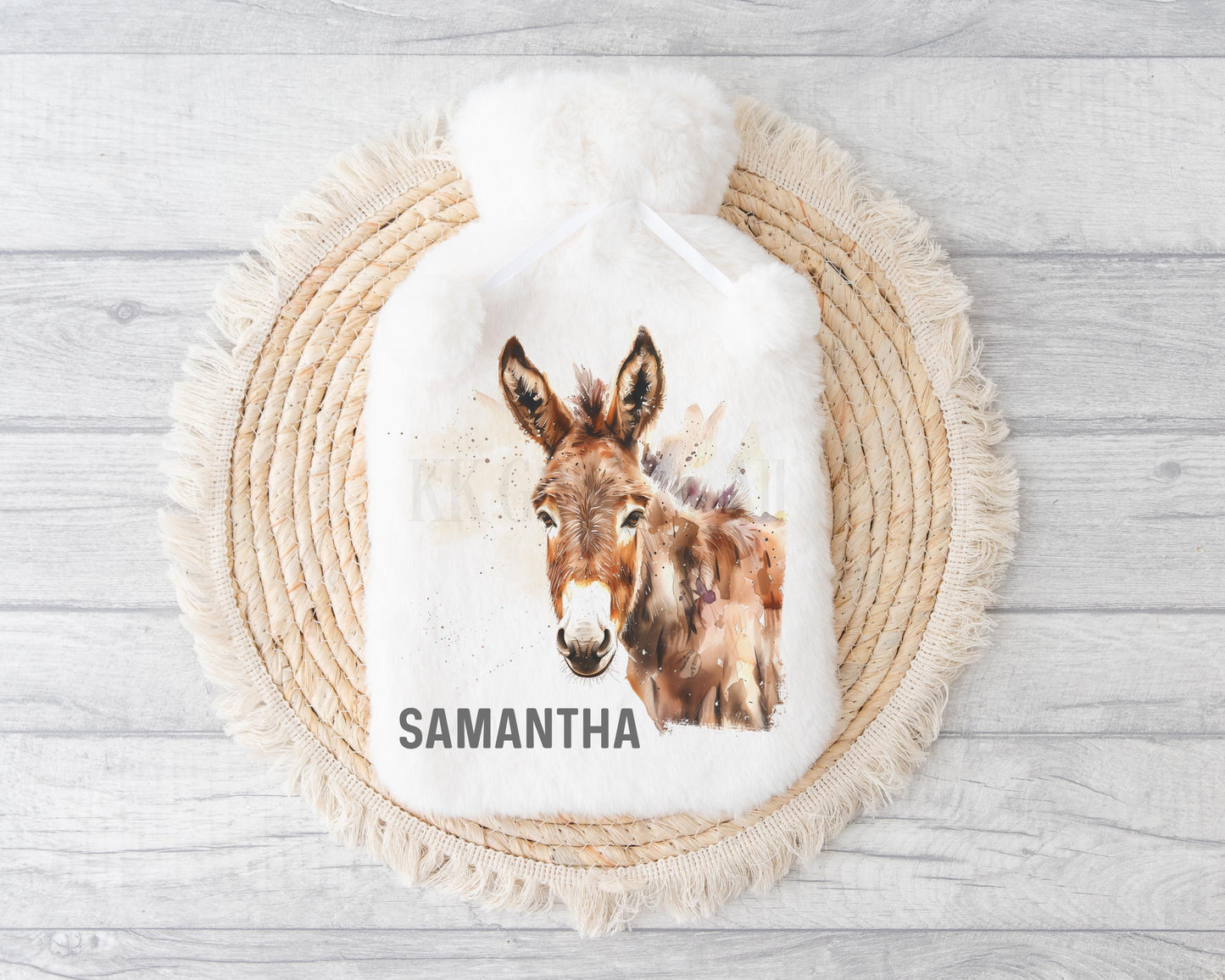 Donkey Hot Water Bottle, Personalied Donkey Gifts, Fluffy Donkey Gifts