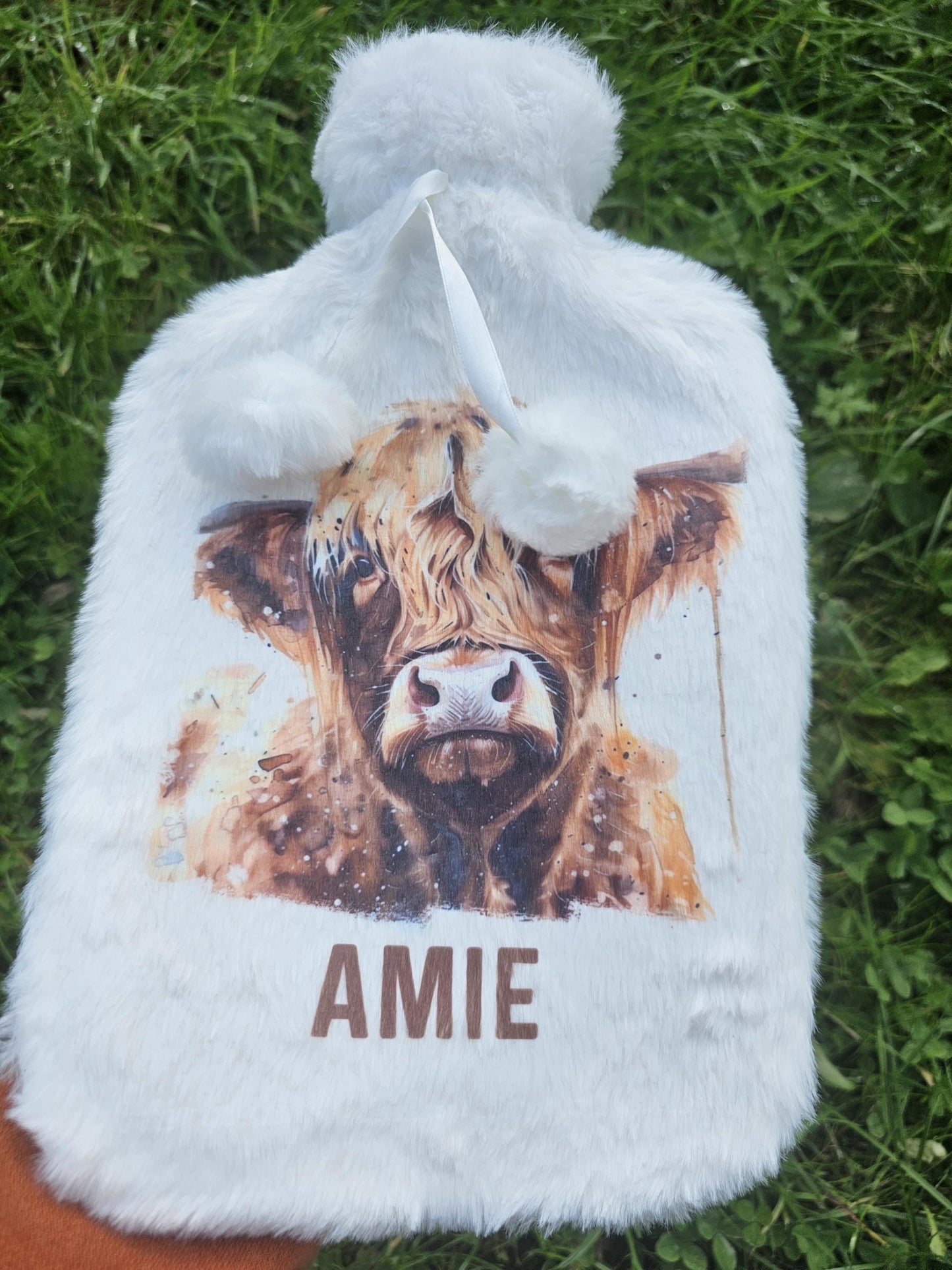 Personalised Hot Water Bottle, Highland Cow Gifts, Gift For Highland Cow Lovers