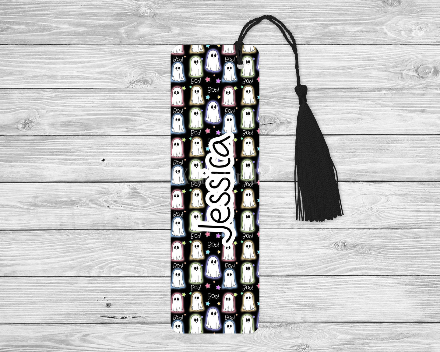 Personalised Bookmark For Children, Colourful Ghost Bookmark, Reading Gifts