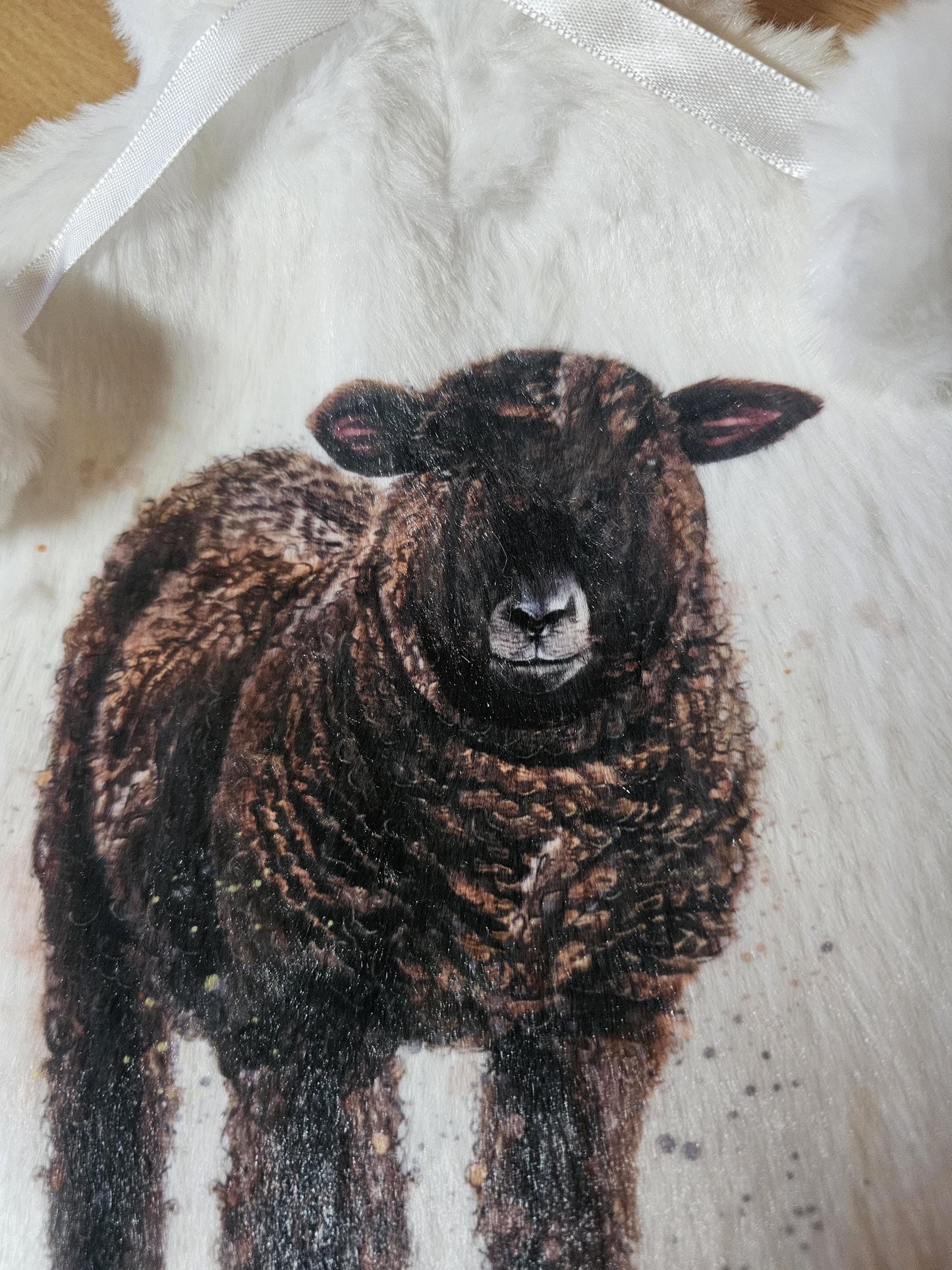 Coloured Ryeland Sheep Gifts, Personalised Sheep Hot Water Bottle, Gift For Ryeland Sheep Owners