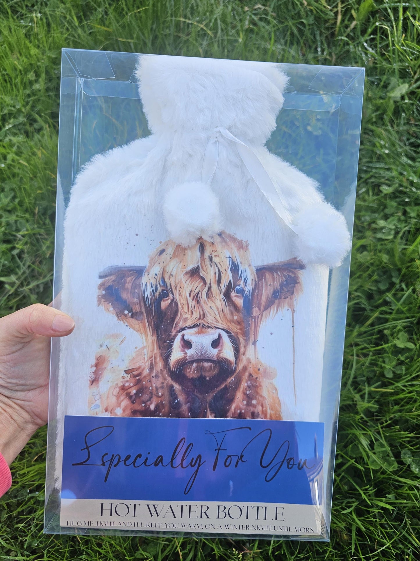 Personalised Hot Water Bottle, Highland Cow Gifts, Gift For Highland Cow Lovers