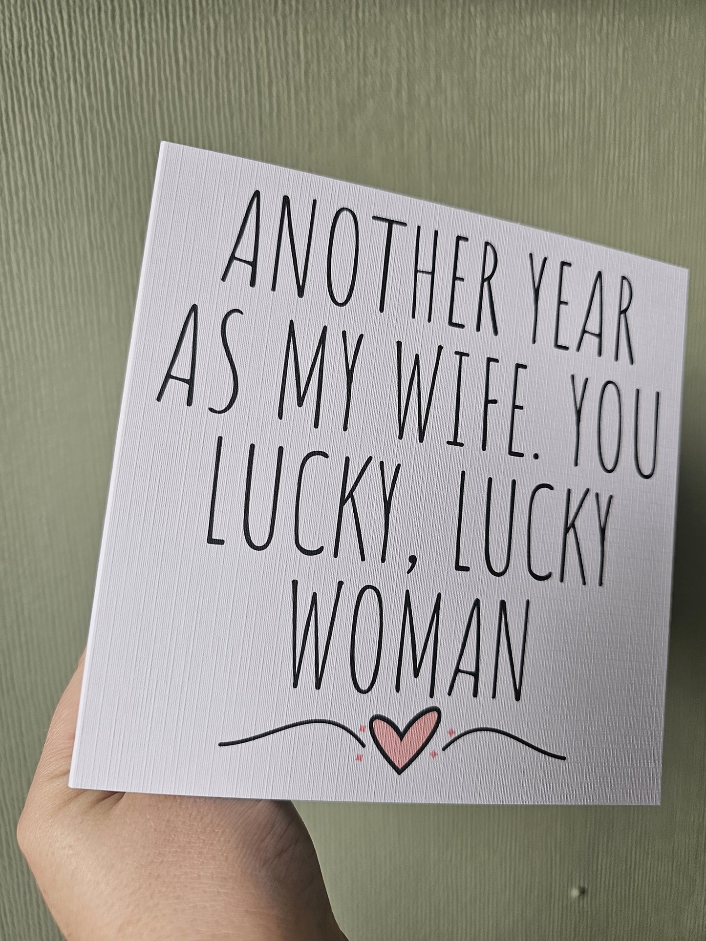 Wife Birthday Card, Anniversary Card For Wife, Lucky Wife Card, Funny Card For Wife
