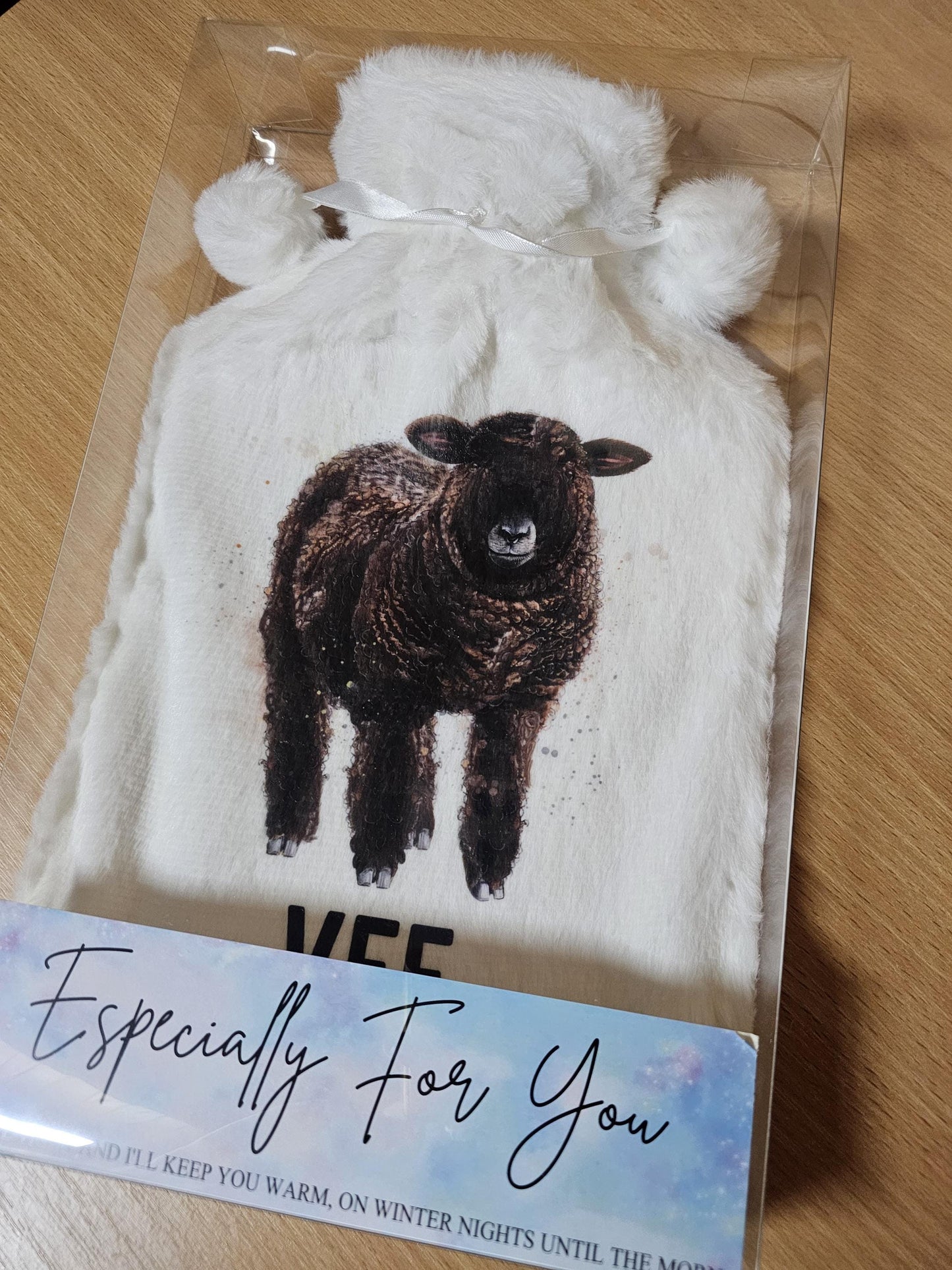 Coloured Ryeland Sheep Gifts, Personalised Sheep Hot Water Bottle, Gift For Ryeland Sheep Owners